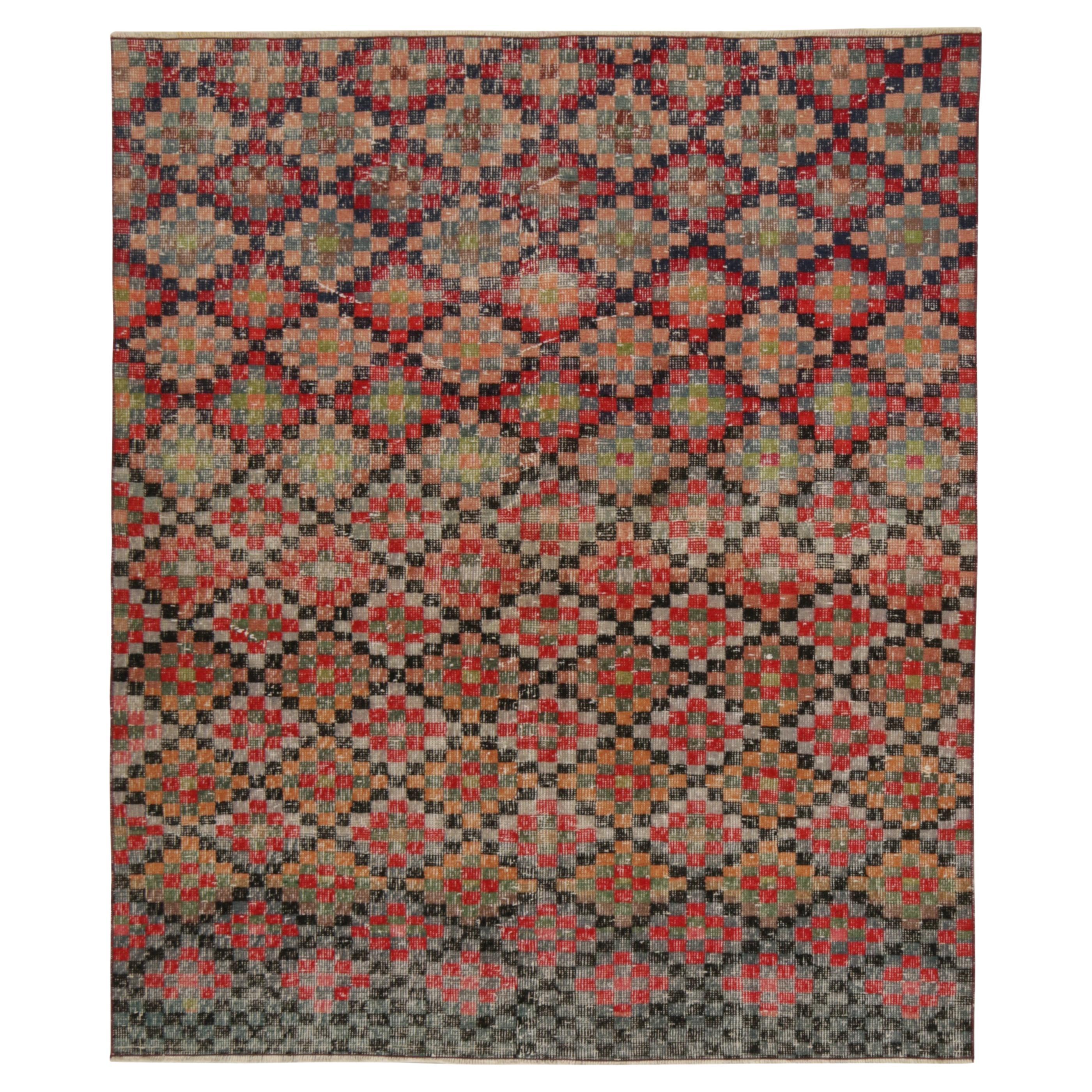 Vintage Zeki Müren Rug in Polychromatic Geometric Pattern, by Rug & Kilim