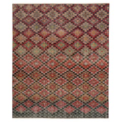 Vintage Zeki Müren Rug in Polychromatic Geometric Pattern, by Rug & Kilim