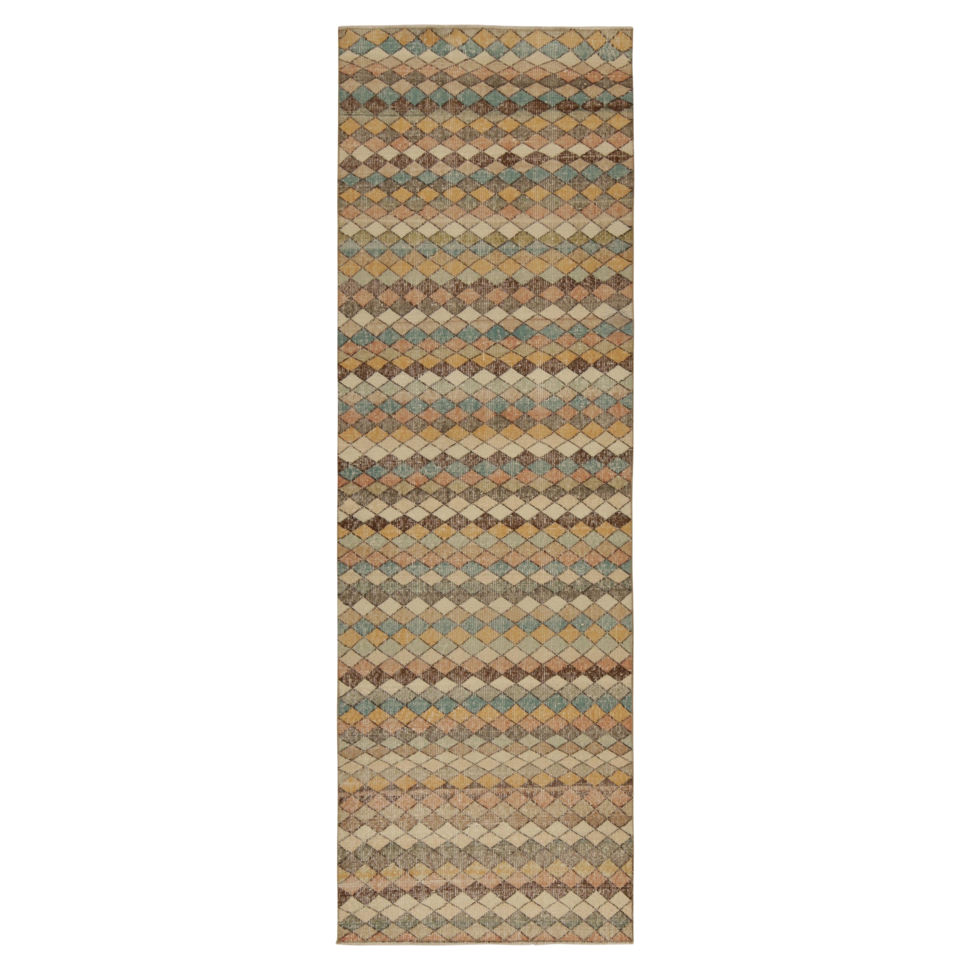 Vintage Zeki Muren Rug in Polychromatic Geometric Pattern, by Rug & Kilim