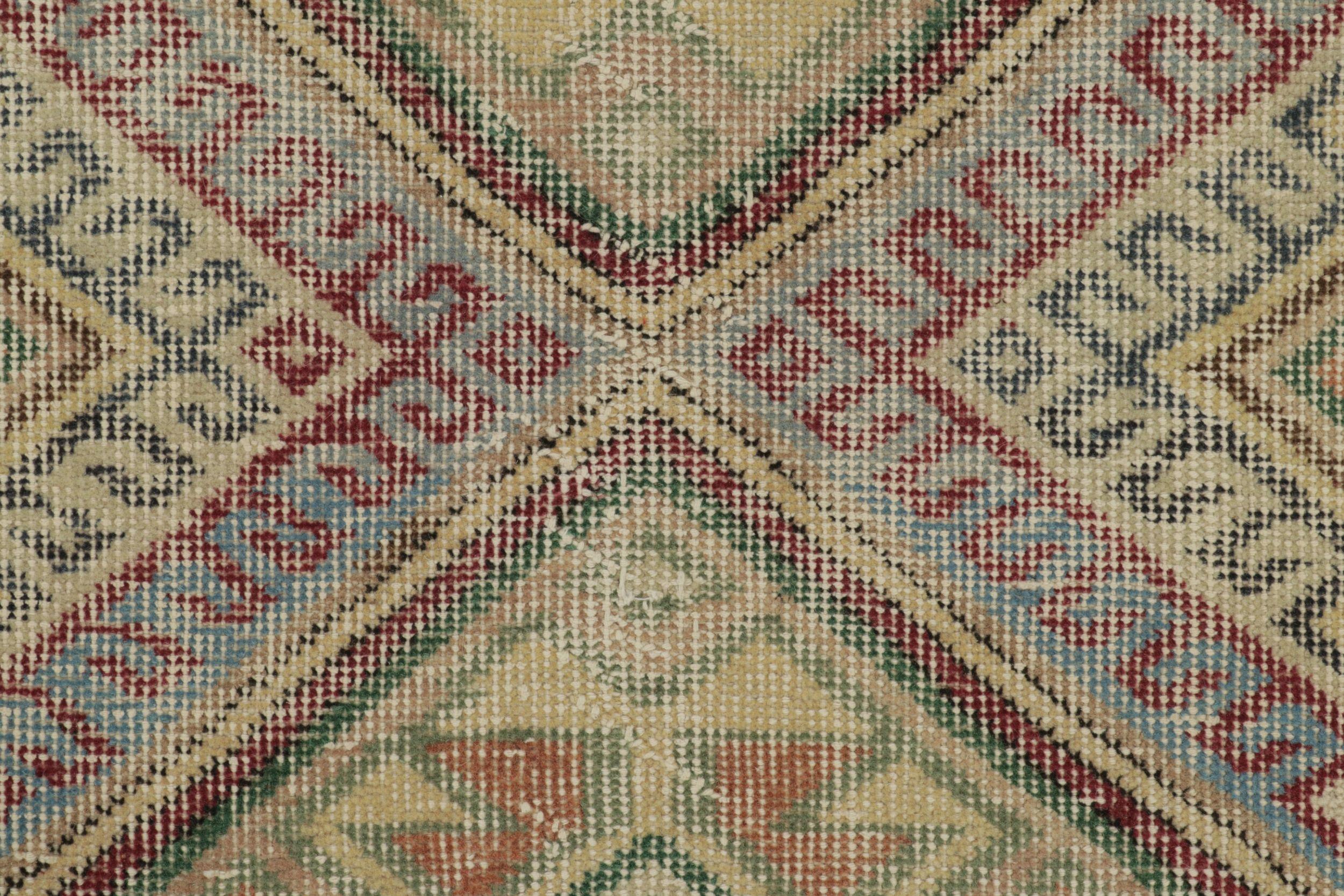 Vintage Zeki Müren Rug in Polychromatic Geometric Pattern In Good Condition For Sale In Long Island City, NY