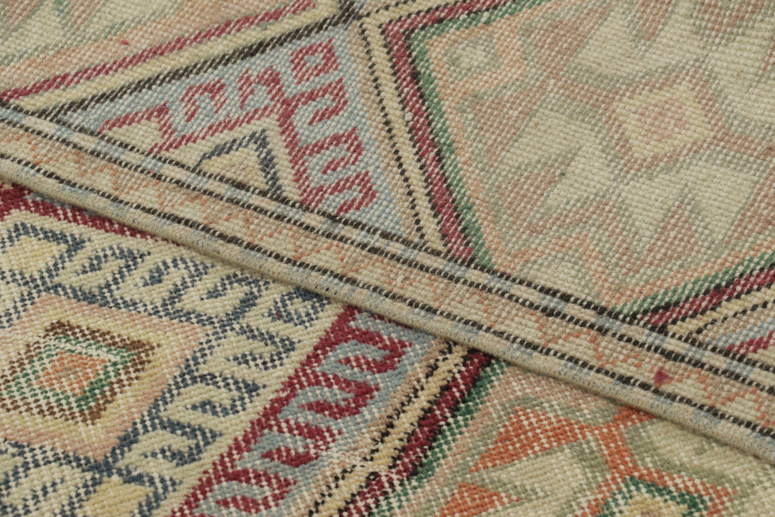 Wool Vintage Zeki Müren Rug in Polychromatic Geometric Pattern For Sale