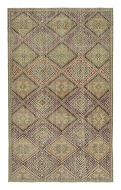 Vintage Zeki Müren Teppich in polychromem geometrischem Muster