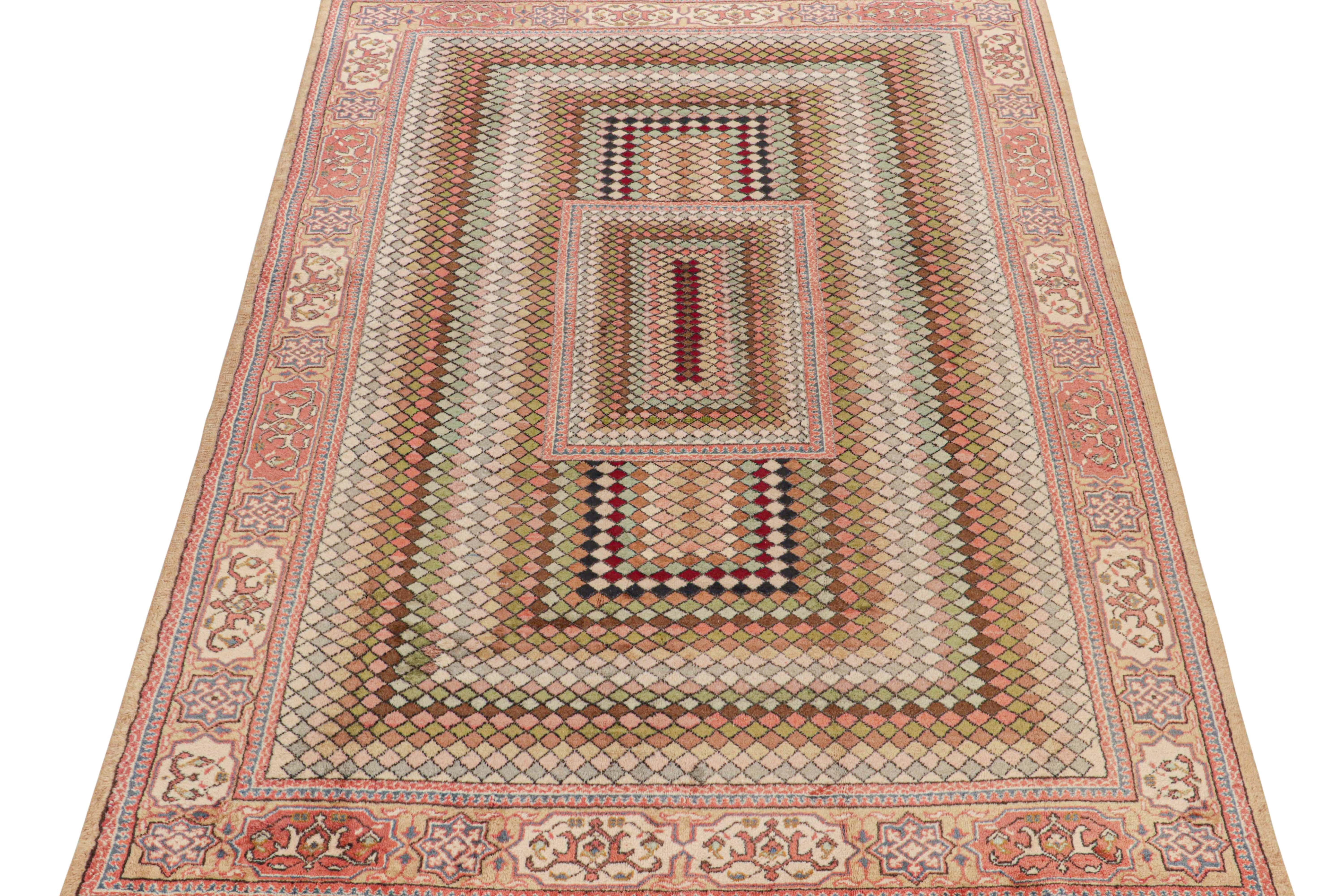 Dieser 8x11 große Vintage-Teppich ist ein seltener Neuzugang in der Mid-Century Pasha Collection'S von Rug & Kilim. Diese Linie ist ein Gedenken, mit seltenen Kurationen, die unserer Meinung nach von dem multidisziplinären türkischen Designer Zeki