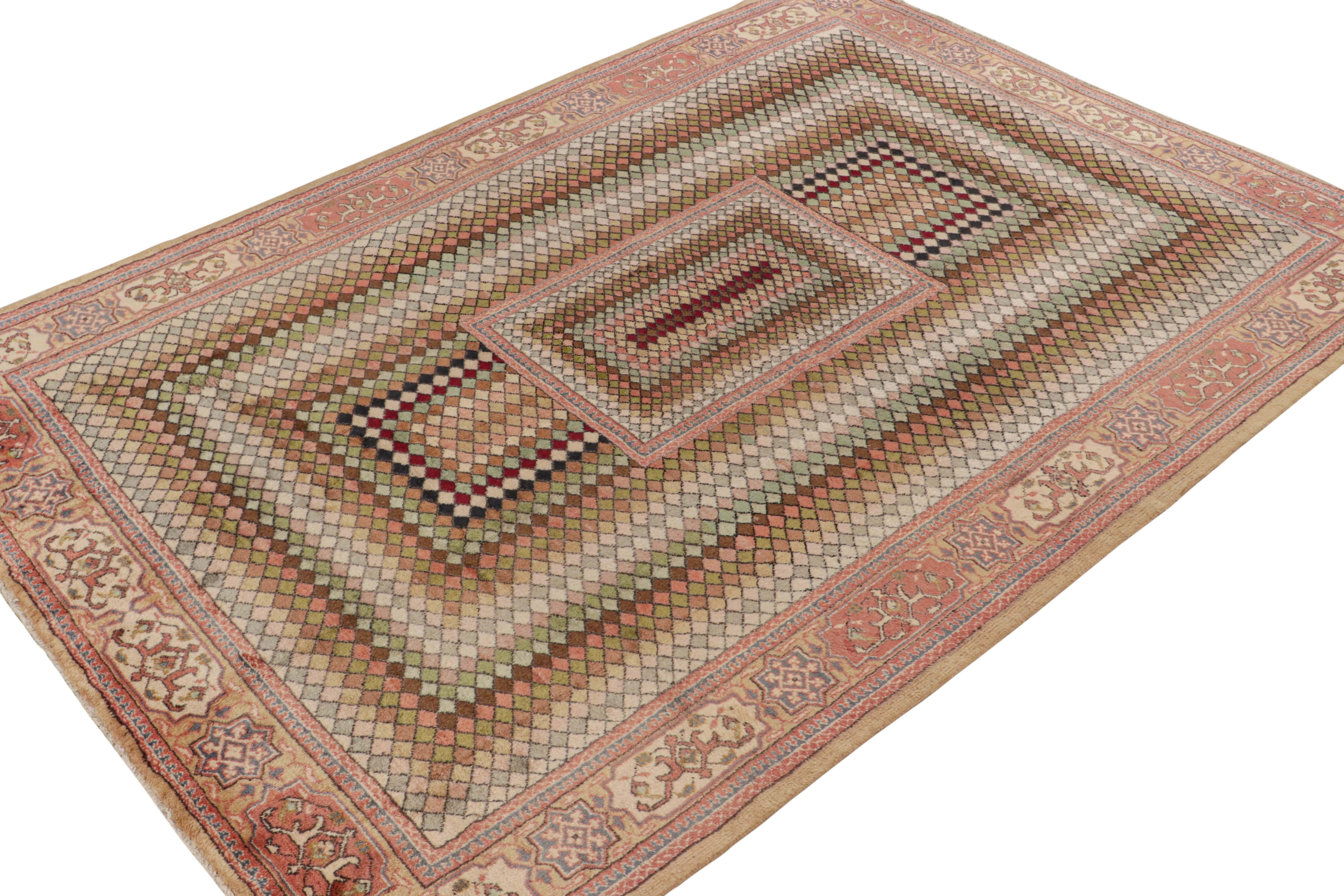 Vintage Zeki Müren Teppich in polychromatischen geometrischen Mustern von Rug & Kilim (Art déco) im Angebot