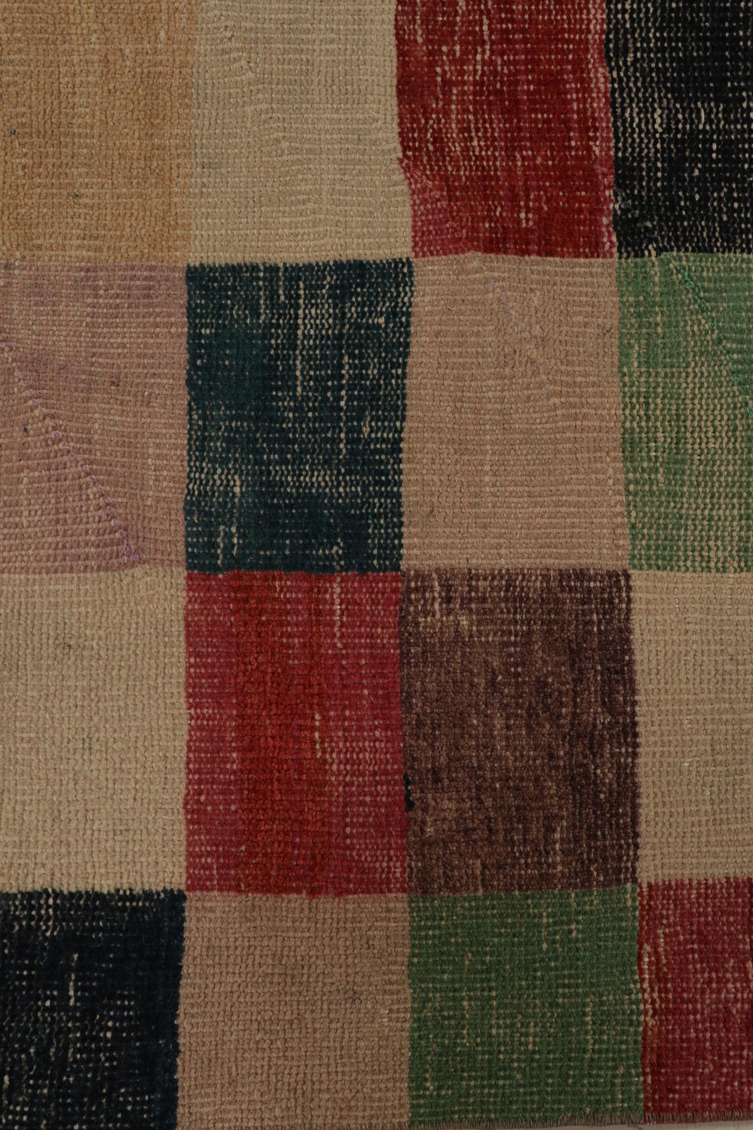 Mid-20th Century Vintage Zeki Müren Rug in Polychromatic Geometric Patterns, by Rug & Kilim