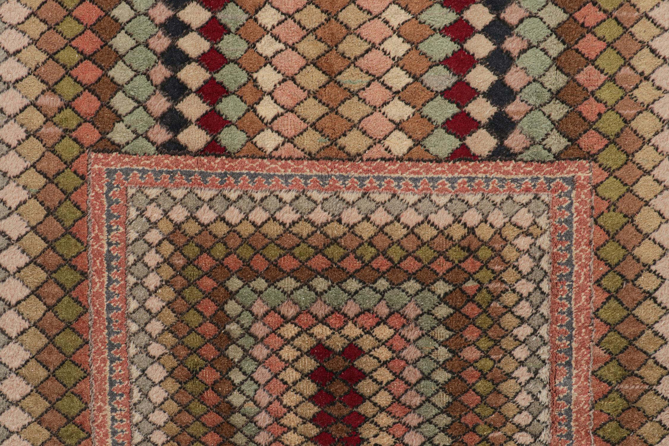 Vintage Zeki Müren Rug in Polychromatic Geometric Patterns by Rug & Kilim In Good Condition For Sale In Long Island City, NY