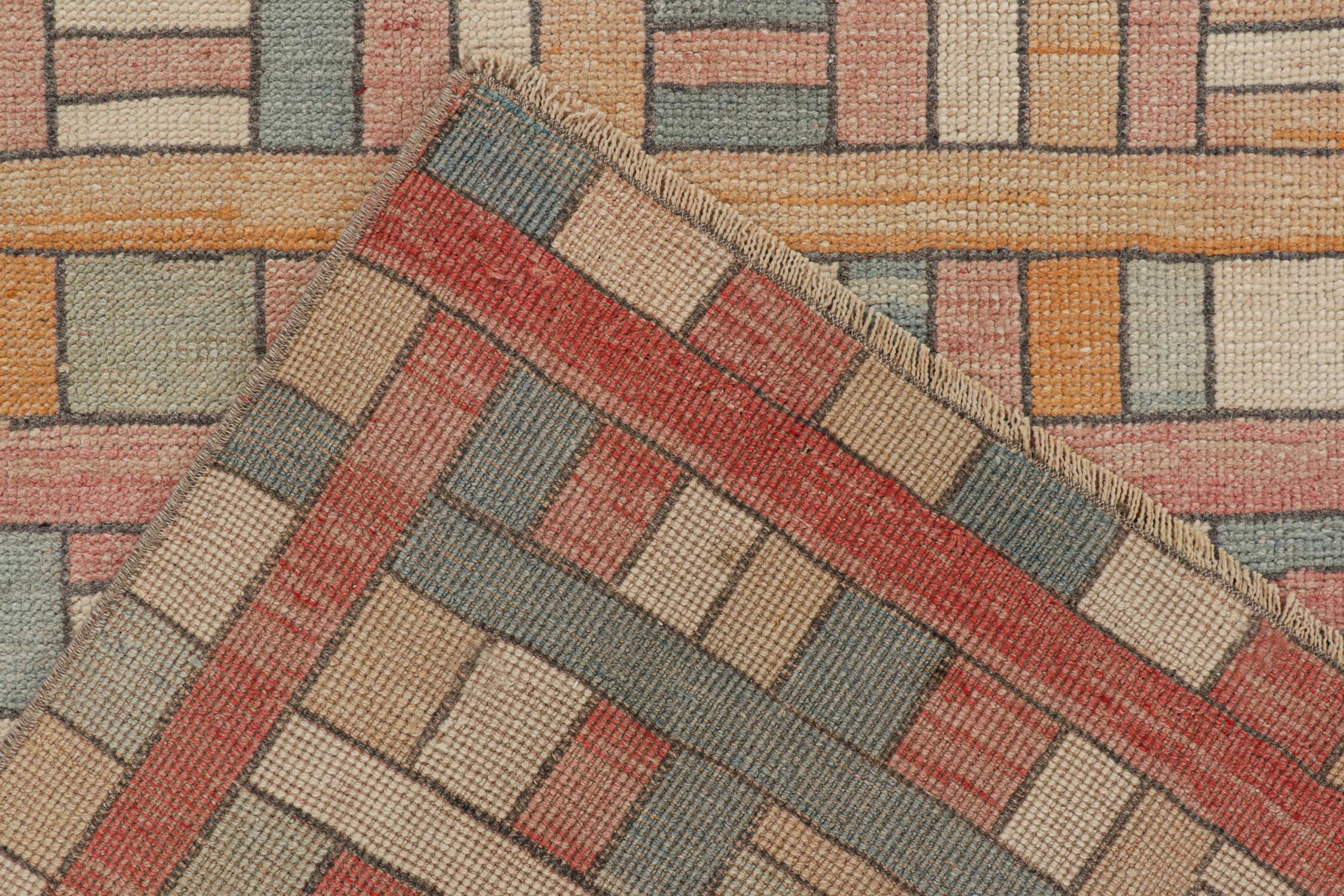 Mid-20th Century Vintage Zeki Müren Rug in Polychromatic Geometric Patterns by Rug & Kilim For Sale