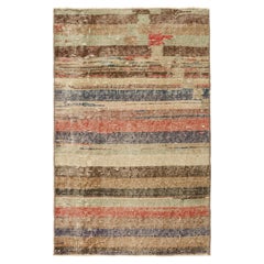 Tapis vintage Zeki Müren à rayures géométriques polychromes, de Rug & Kilim