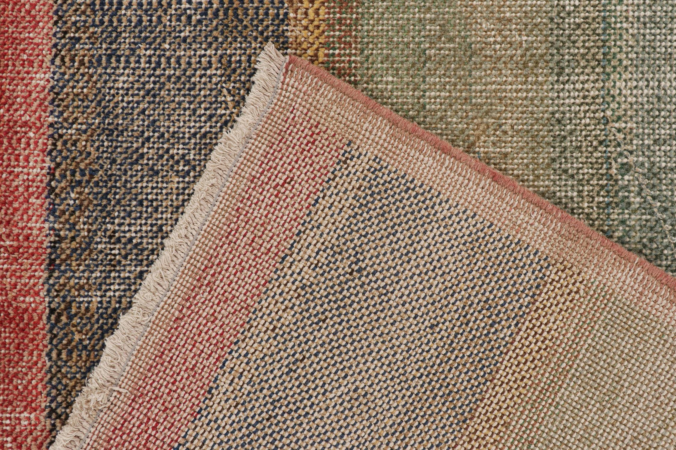 Wool Vintage Zeki Müren Rug in Polychromatic Stripes by Rug & Kilim