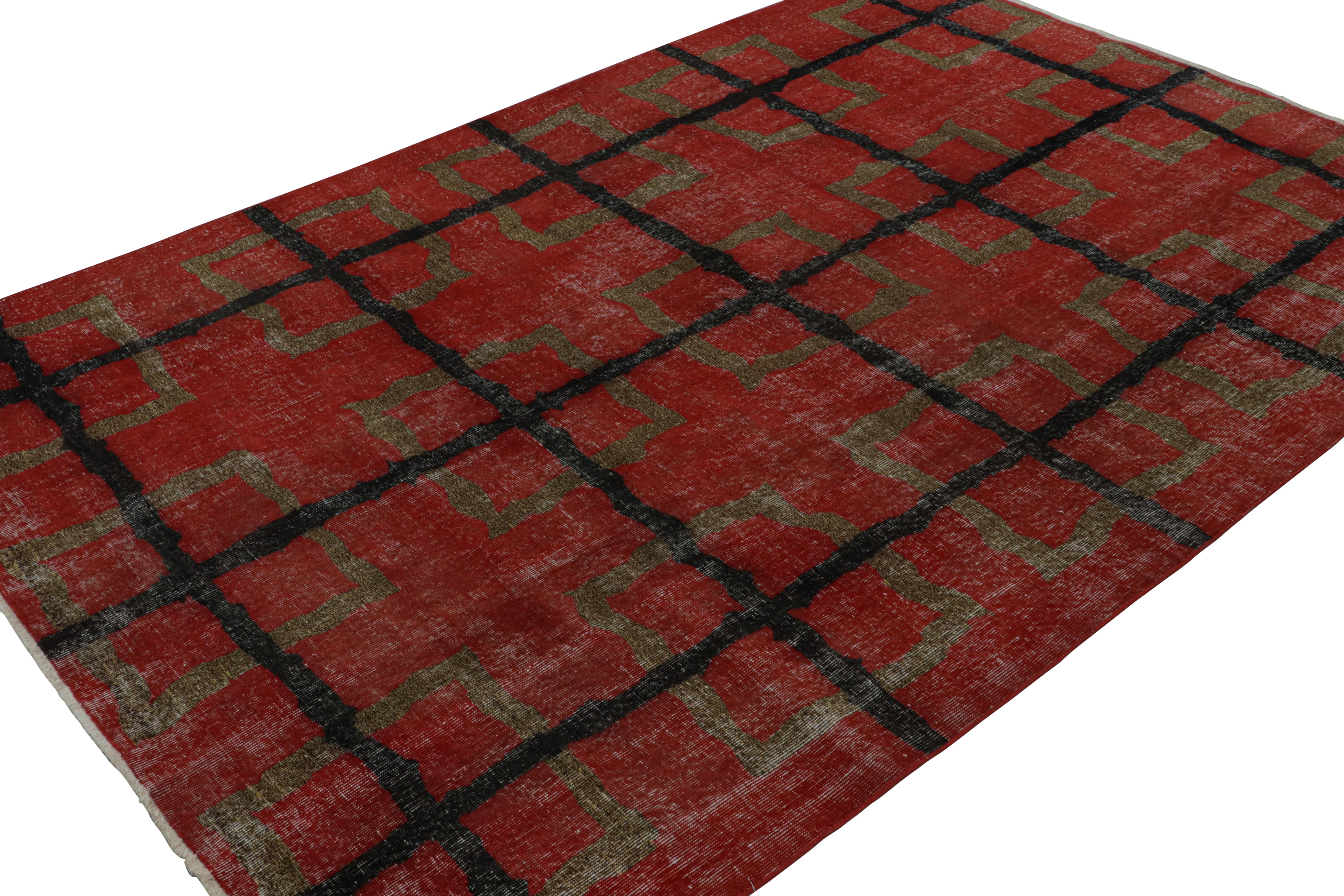Dieser 7x10 große Vintage-Teppich ist ein Neuzugang in der Mid-Century Pasha Collection'S von Rug & Kilim. Diese Linie ist ein Gedenken, mit seltenen Kurationen, die unserer Meinung nach von dem multidisziplinären türkischen Designer Zeki Müren