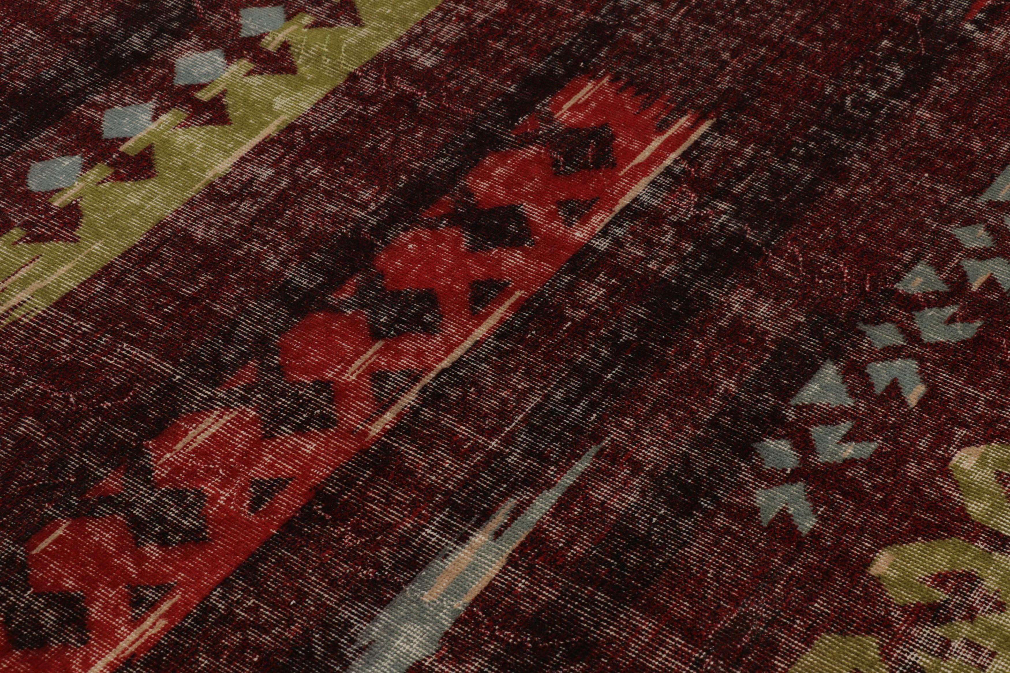 Vintage Zeki Müren Teppich in Rot mit buntem geometrischem Muster - Rug & Kilim (Mitte des 20. Jahrhunderts) im Angebot