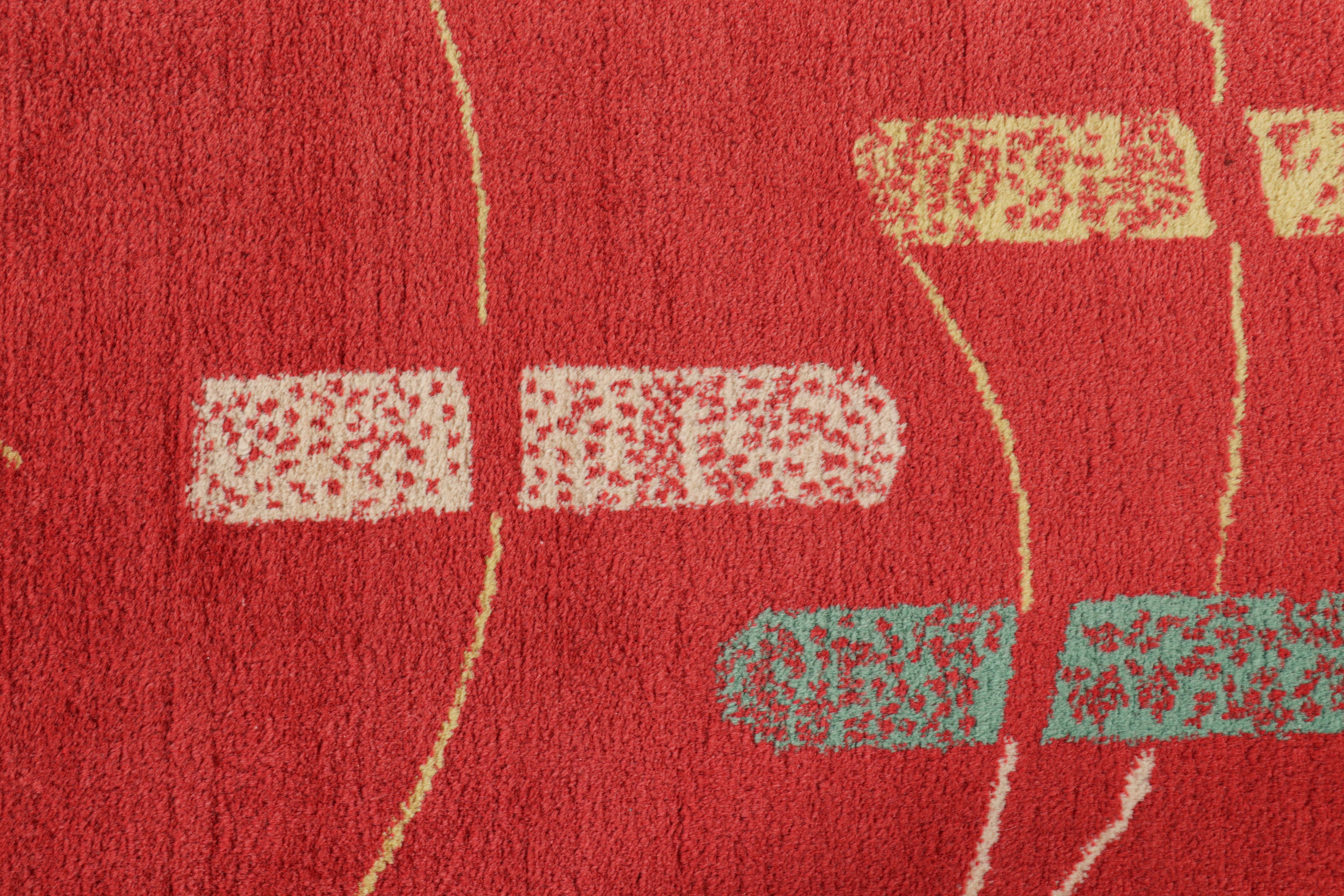 Alter Zeki Müren Teppich in Rot mit geometrischem Muster, von Rug & Kilim (Mitte des 20. Jahrhunderts) im Angebot