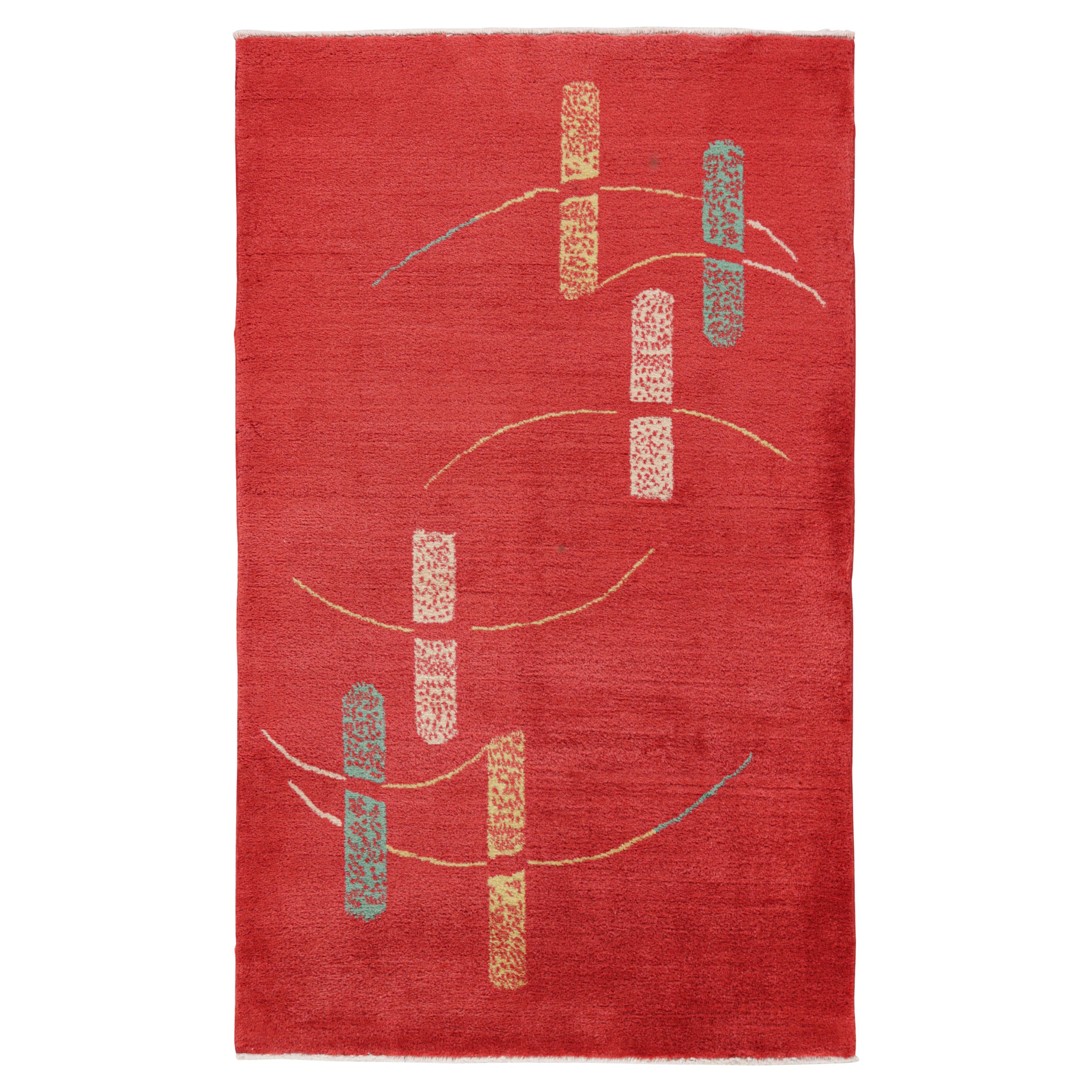 Alter Zeki Müren Teppich in Rot mit geometrischem Muster, von Rug & Kilim