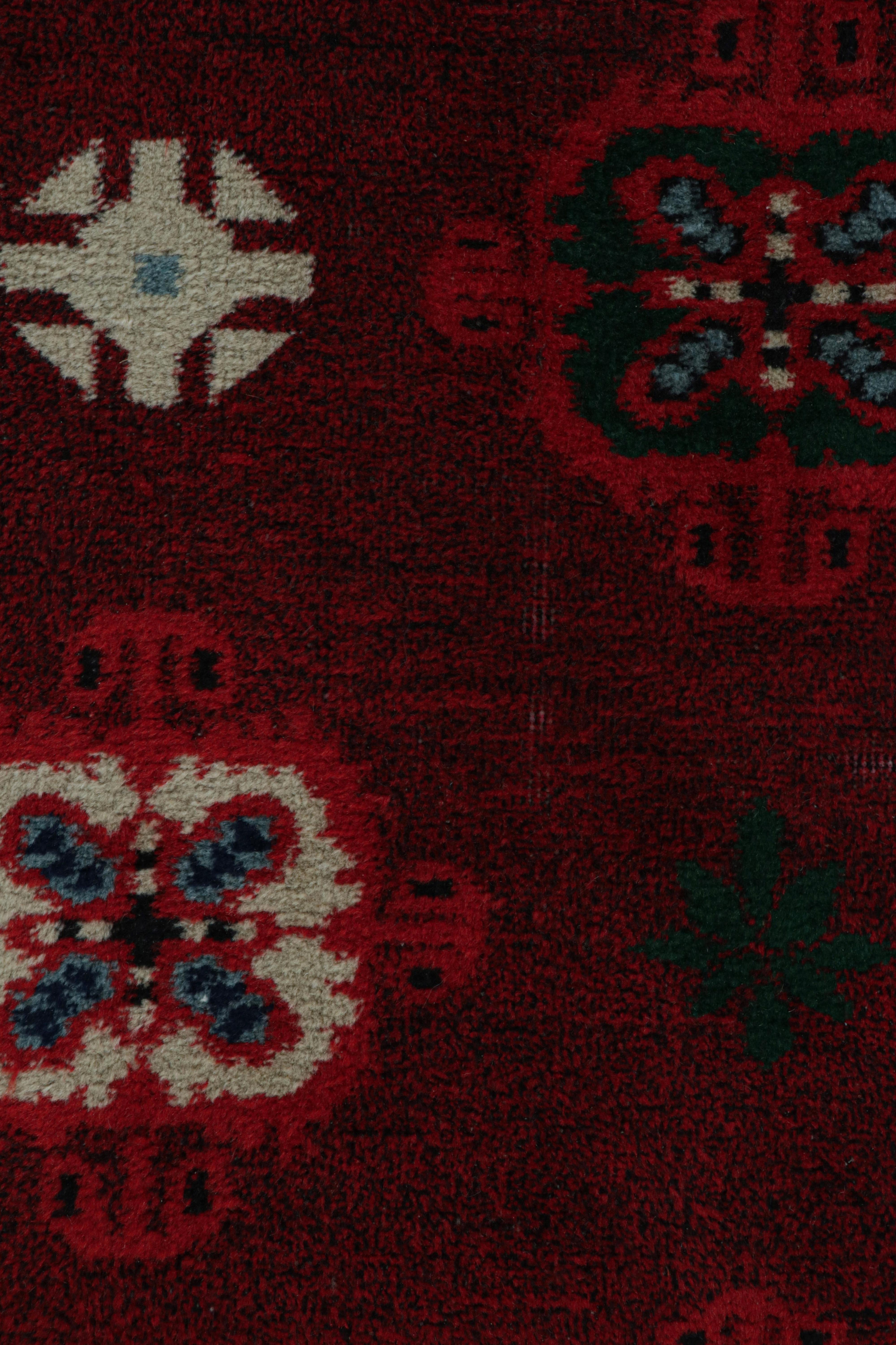 Mid-20th Century Vintage Zeki Müren Rug in Red with Geometric Patterns, from Rug & Kilim For Sale