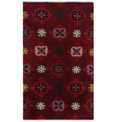 Tappeto vintage Zeki Müren in rosso con motivi geometrici, da Rug & Kilim