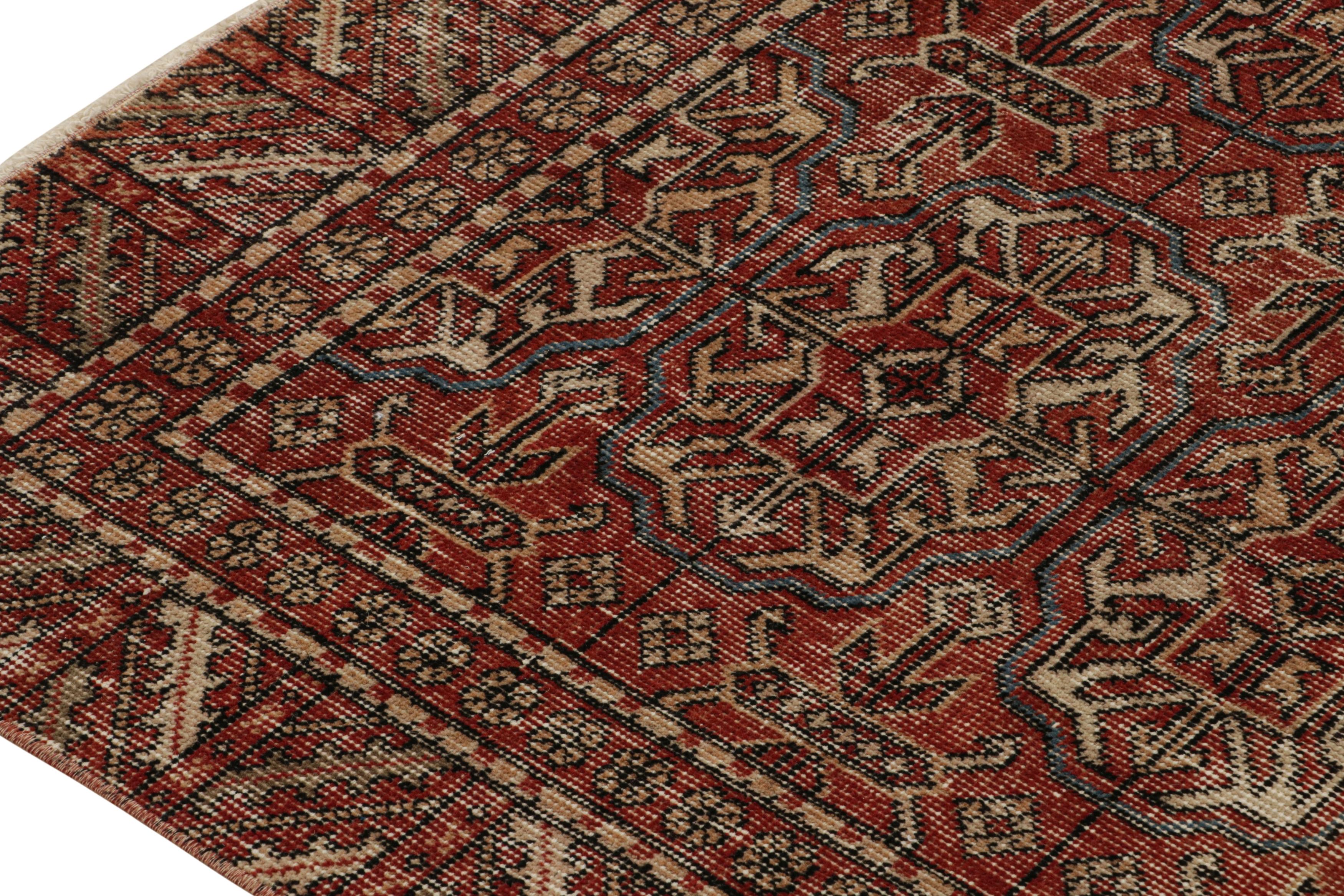 Vintage Zeki Müren Rug in Red, with Tribal Geometric patterns, from Rug & Kilim In Good Condition For Sale In Long Island City, NY