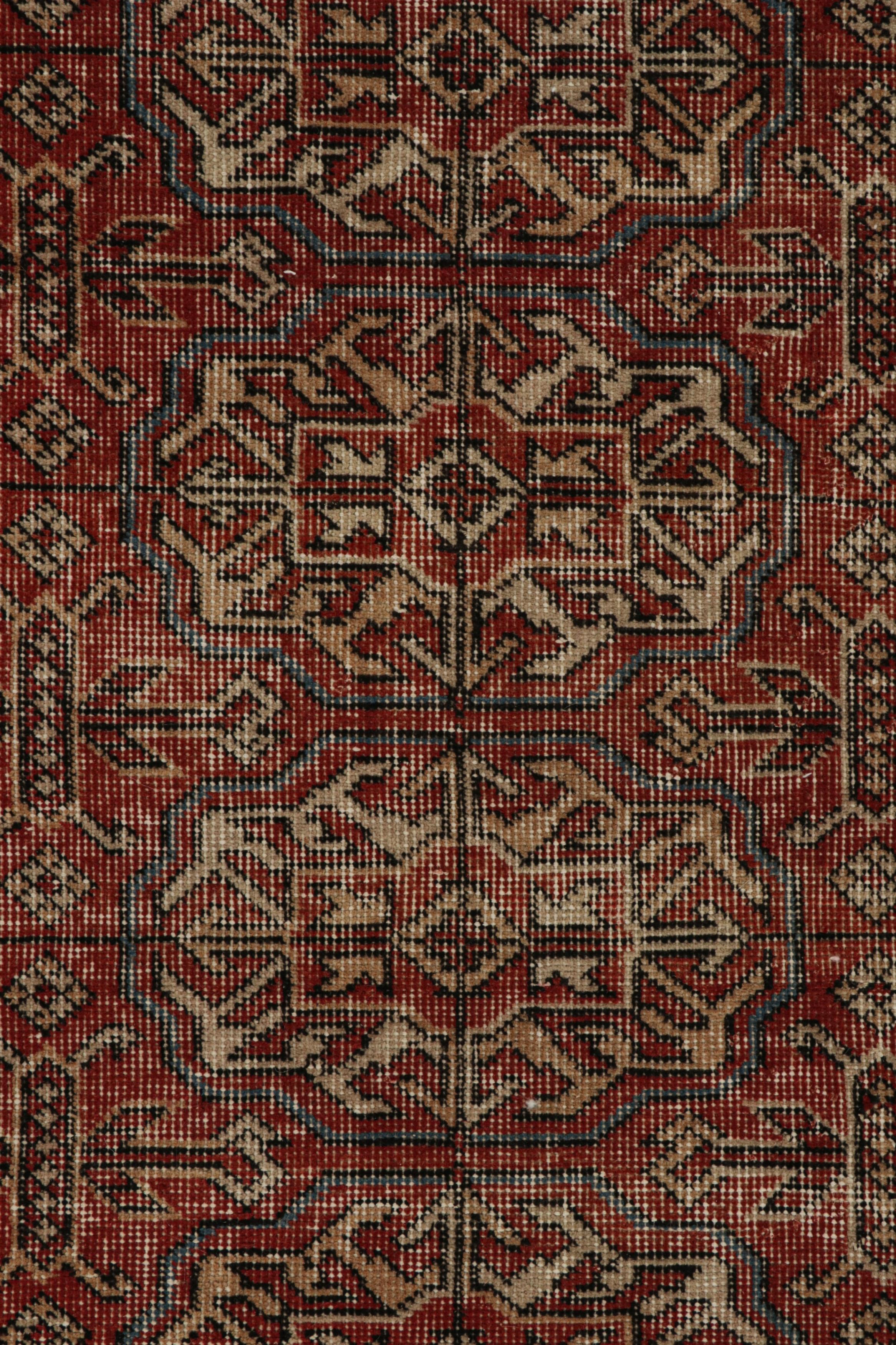 Mid-20th Century Vintage Zeki Müren Rug in Red, with Tribal Geometric patterns, from Rug & Kilim For Sale