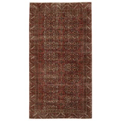 Vintage Zeki Müren Teppich in Rot, mit geometrischen Tribal-Mustern, von Rug & Kilim