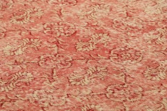 Vintage Zeki Müren Rug in Rose Tones with Trellis Floral Patterns  Rug & Kilim