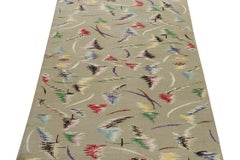 Vintage Zeki Müren Rug in Tea Green with Polychromatic Patterns by Rug & Kilim