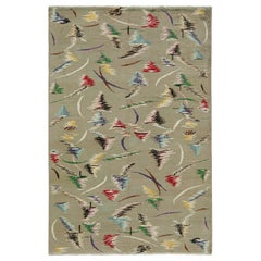 Vintage Zeki Müren Rug in Tea Green with Polychromatic Patterns by Rug & Kilim