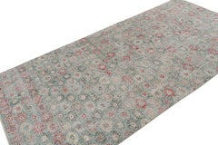 Vintage Zeki Müren Rug in Teal with Colorful Floral Patterns, from Rug & Kilim