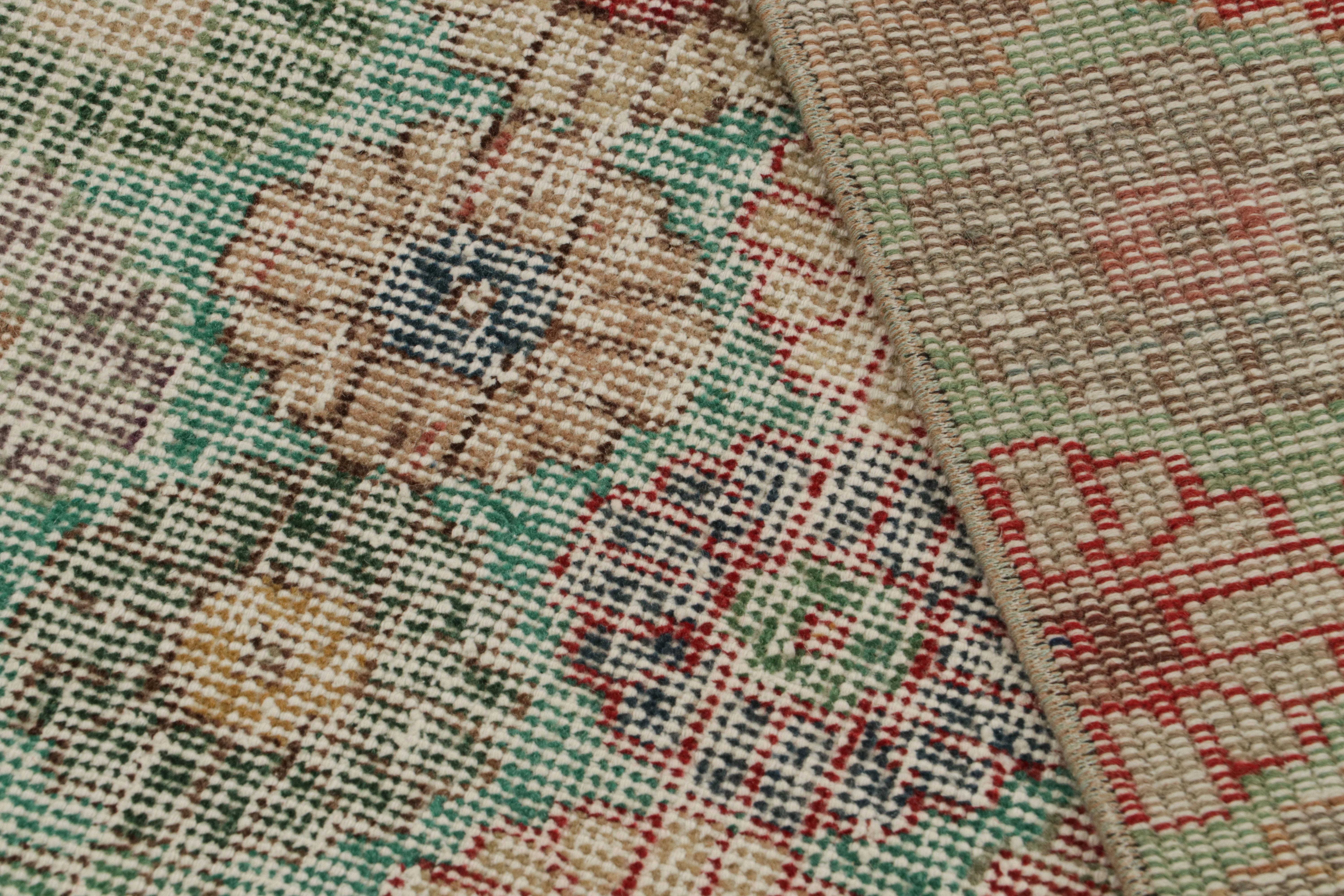 Vintage Zeki Müren Teppich in Teal mit bunten Blumenmustern, von Rug & Kilim (Mitte des 20. Jahrhunderts) im Angebot