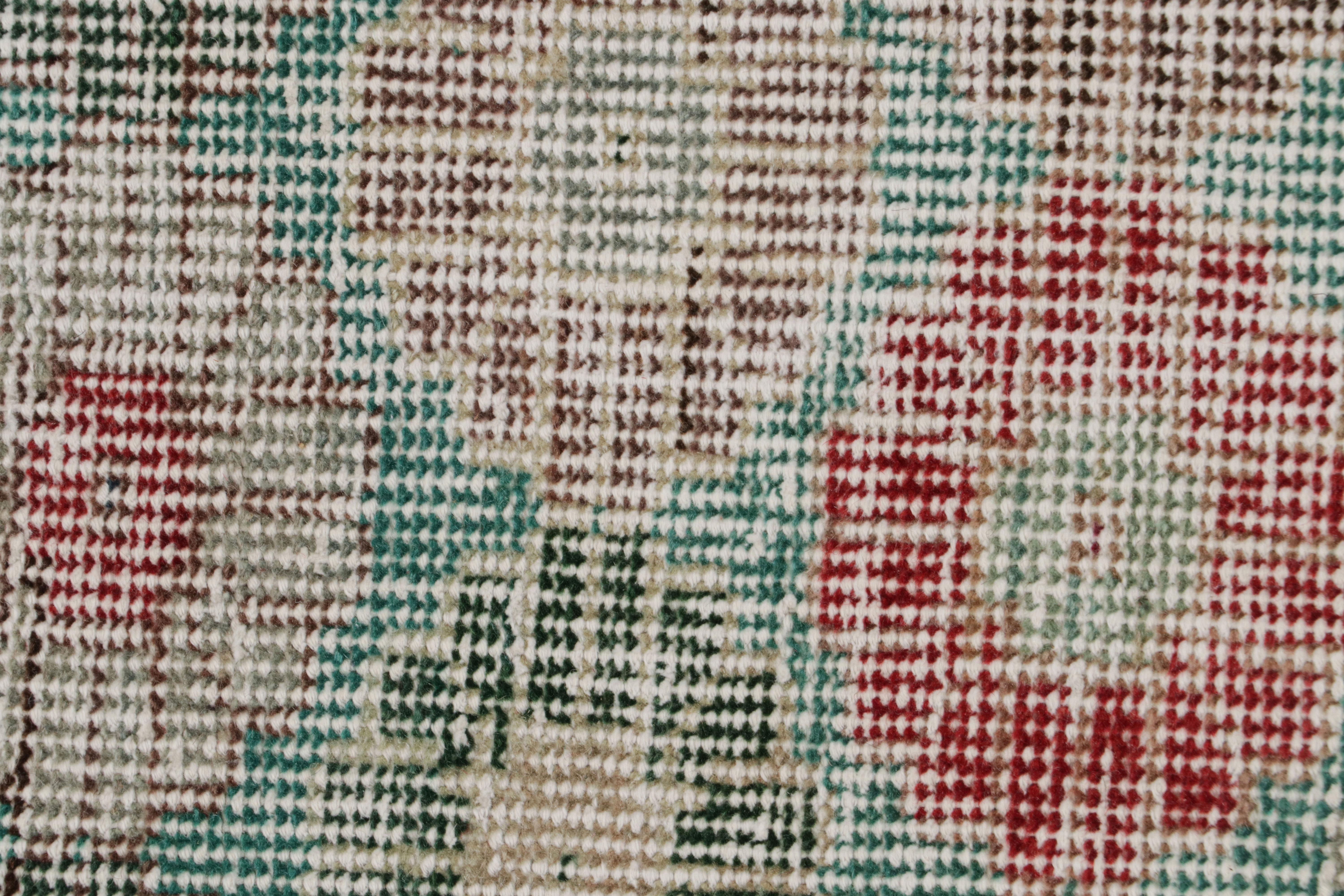 Vintage Zeki Müren Teppich in Teal mit bunten Blumenmustern, von Rug & Kilim (Mitte des 20. Jahrhunderts) im Angebot