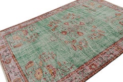 Vintage Zeki Müren Rug in Teal with Floral Medallions, from Rug & Kilim