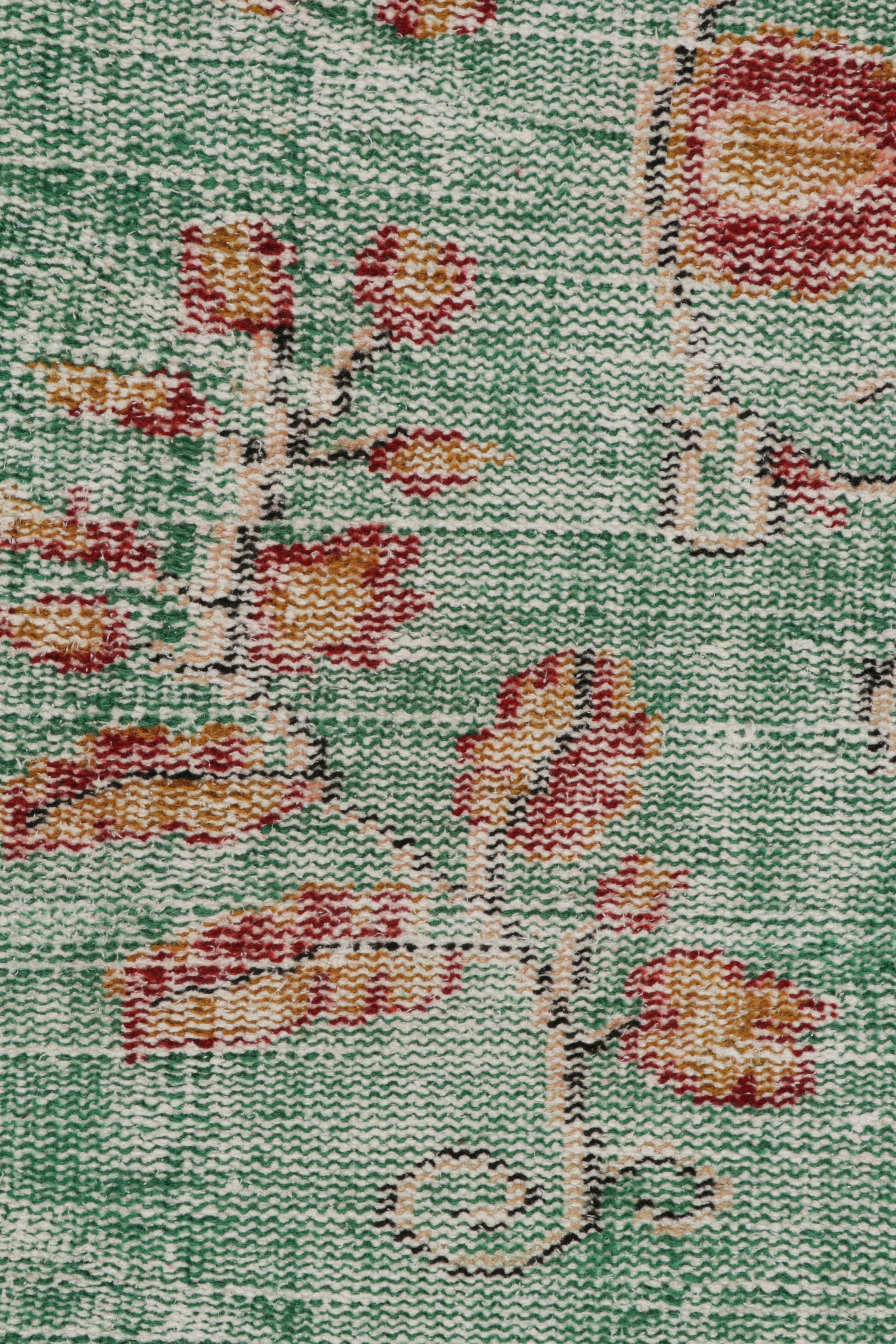Vintage Zeki Müren Teppich in Petrol mit floralen Medaillons, von Rug & Kilim (Mitte des 20. Jahrhunderts) im Angebot