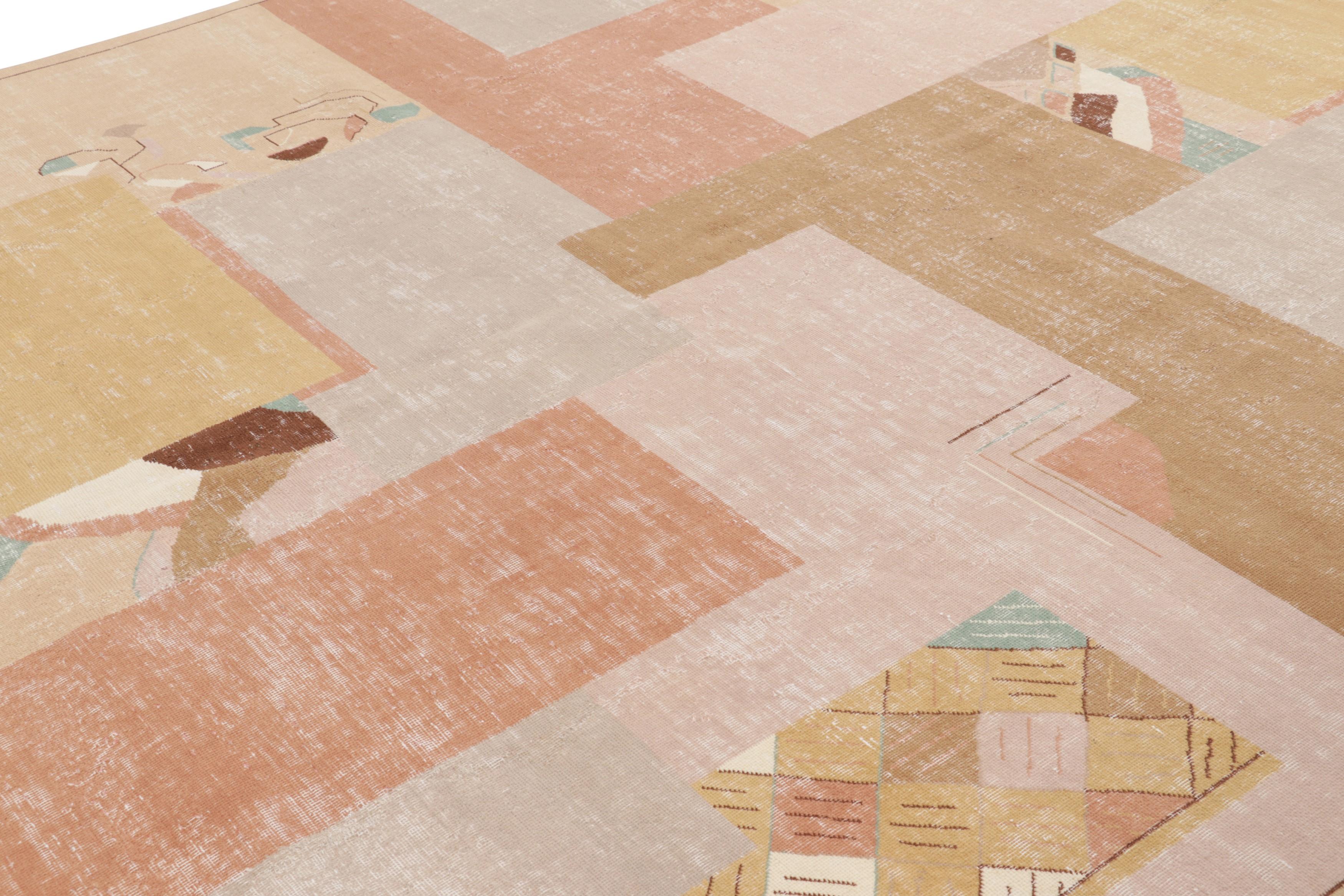 Realizzato in lana annodata a mano e proveniente dalla Turchia intorno al 1960-1970, questo tappeto vintage 10x14 è un nuovo pezzo della Mid-Century Pasha Collection di Rug & Kilim, una rara selezione che si ritiene provenga dall'artista e icona