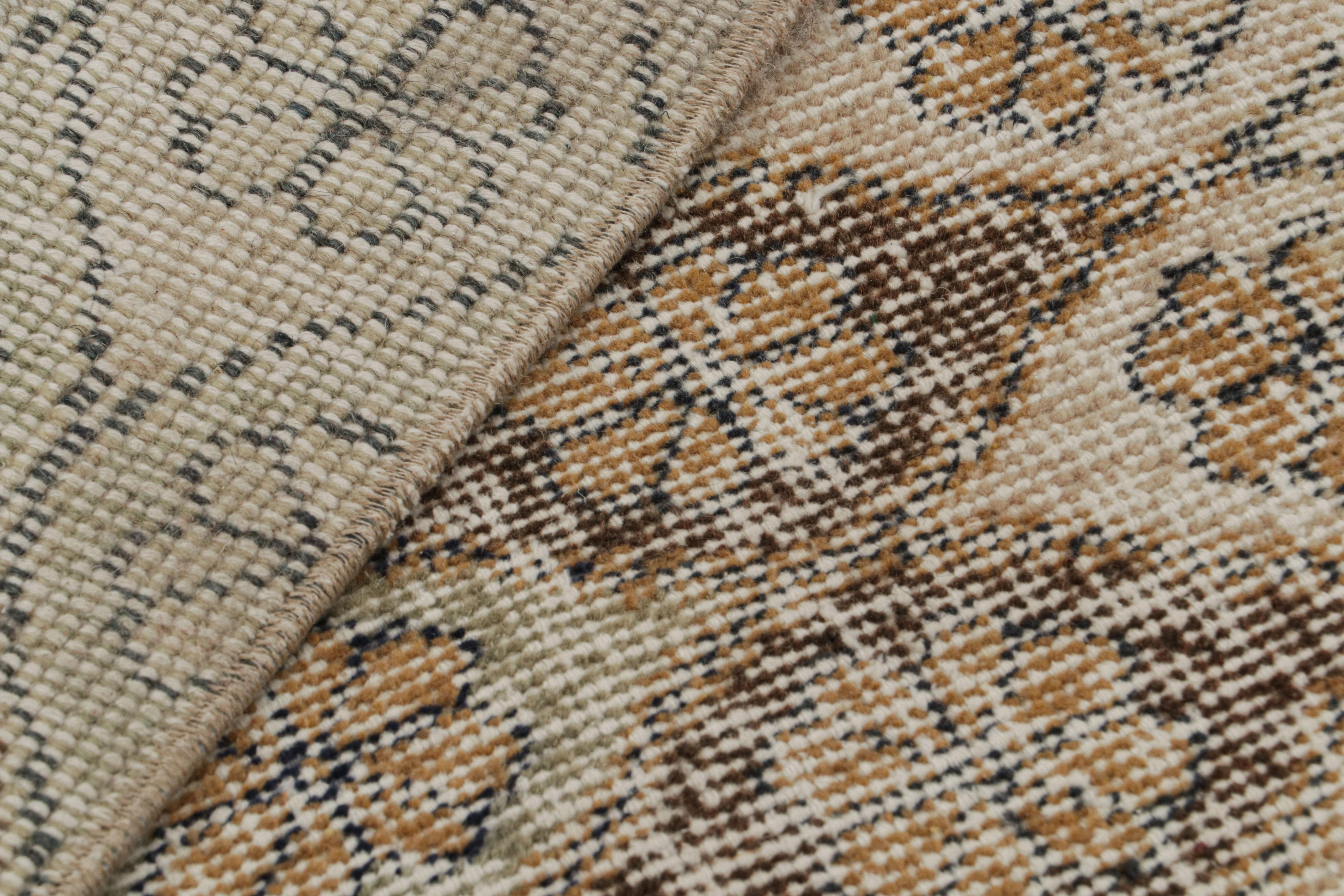Wool Vintage Zeki Müren Rug, with Floral Geometric Patterns, from Rug & Kilim For Sale