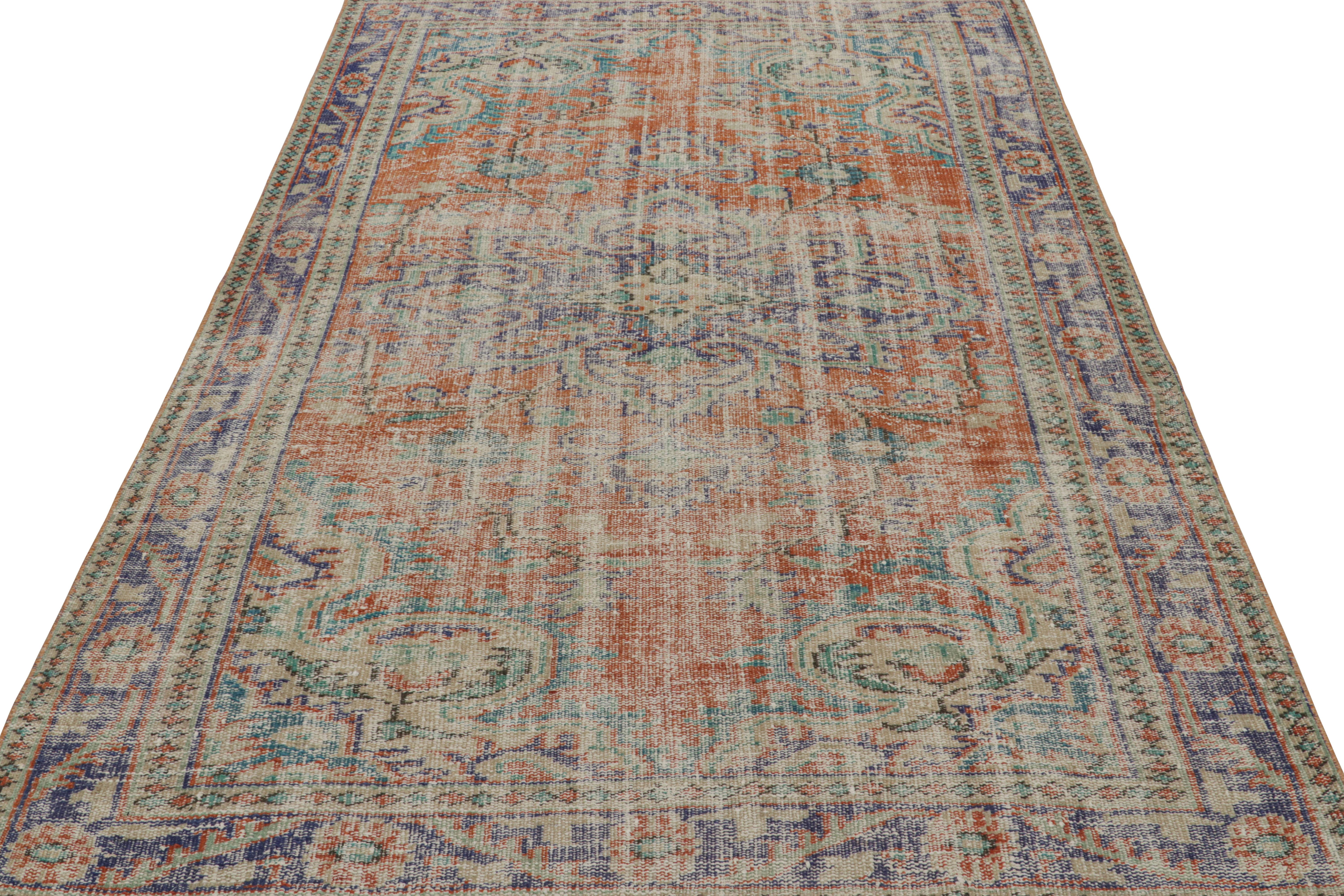 Turkish Vintage Zeki Müren Rug, with Geometric Patterns and Medallion, from Rug & Kilim For Sale