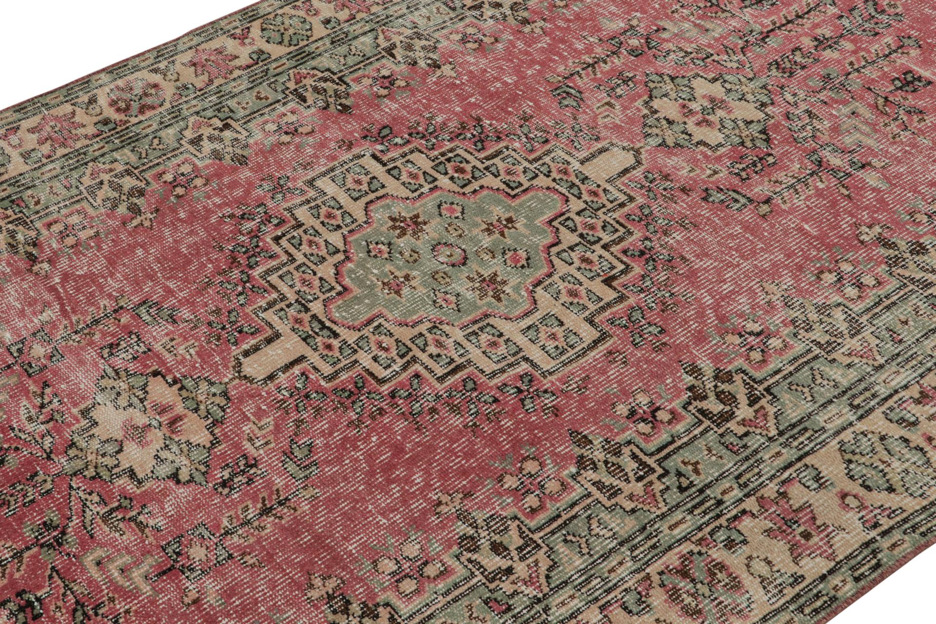 Hand-Knotted Vintage Zeki Müren Rug with Geometric Patterns and Medallion, from Rug & Kilim For Sale