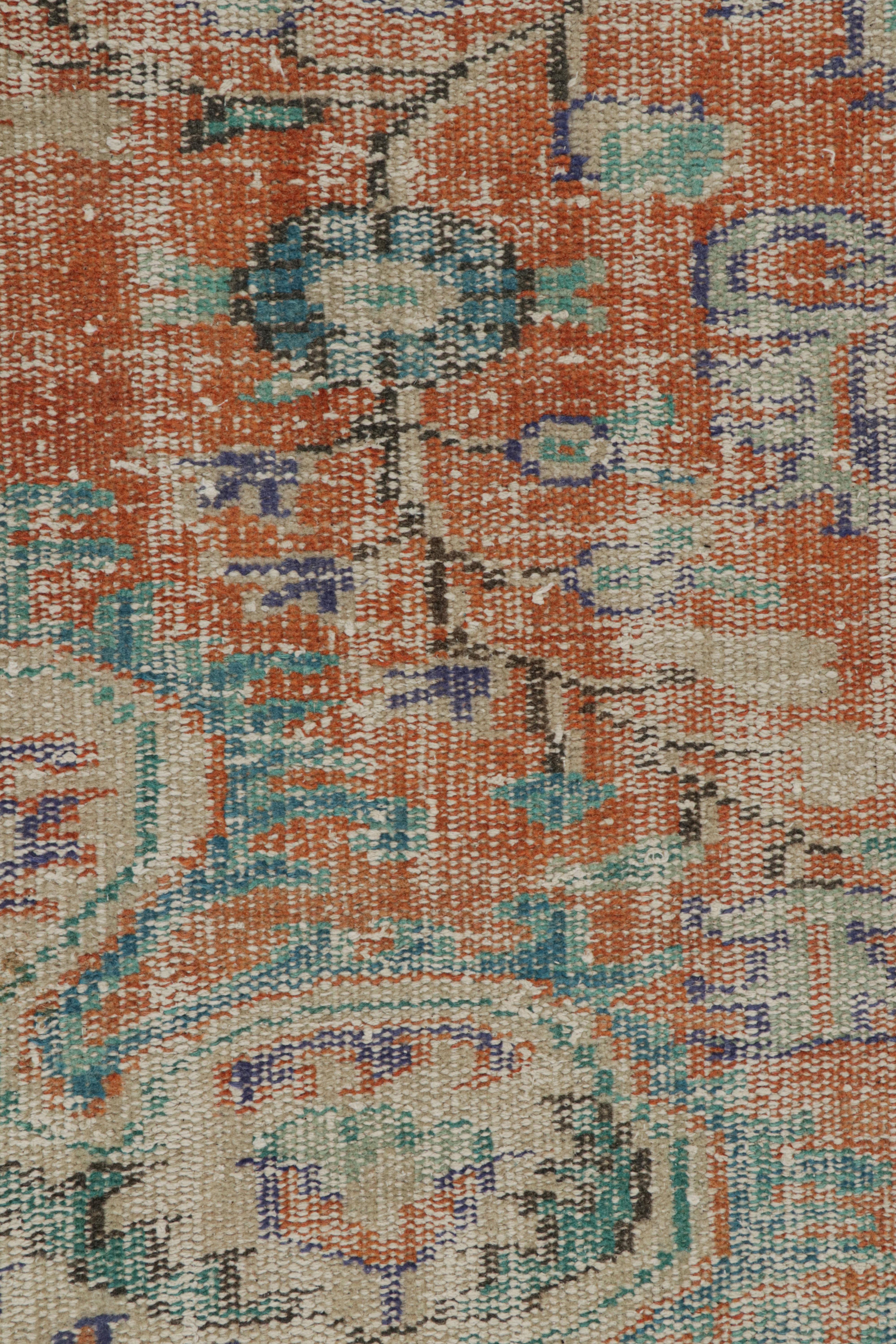Vintage Zeki Müren Teppich, mit geometrischen Mustern und Medaillon, von Rug & Kilim (Mitte des 20. Jahrhunderts) im Angebot