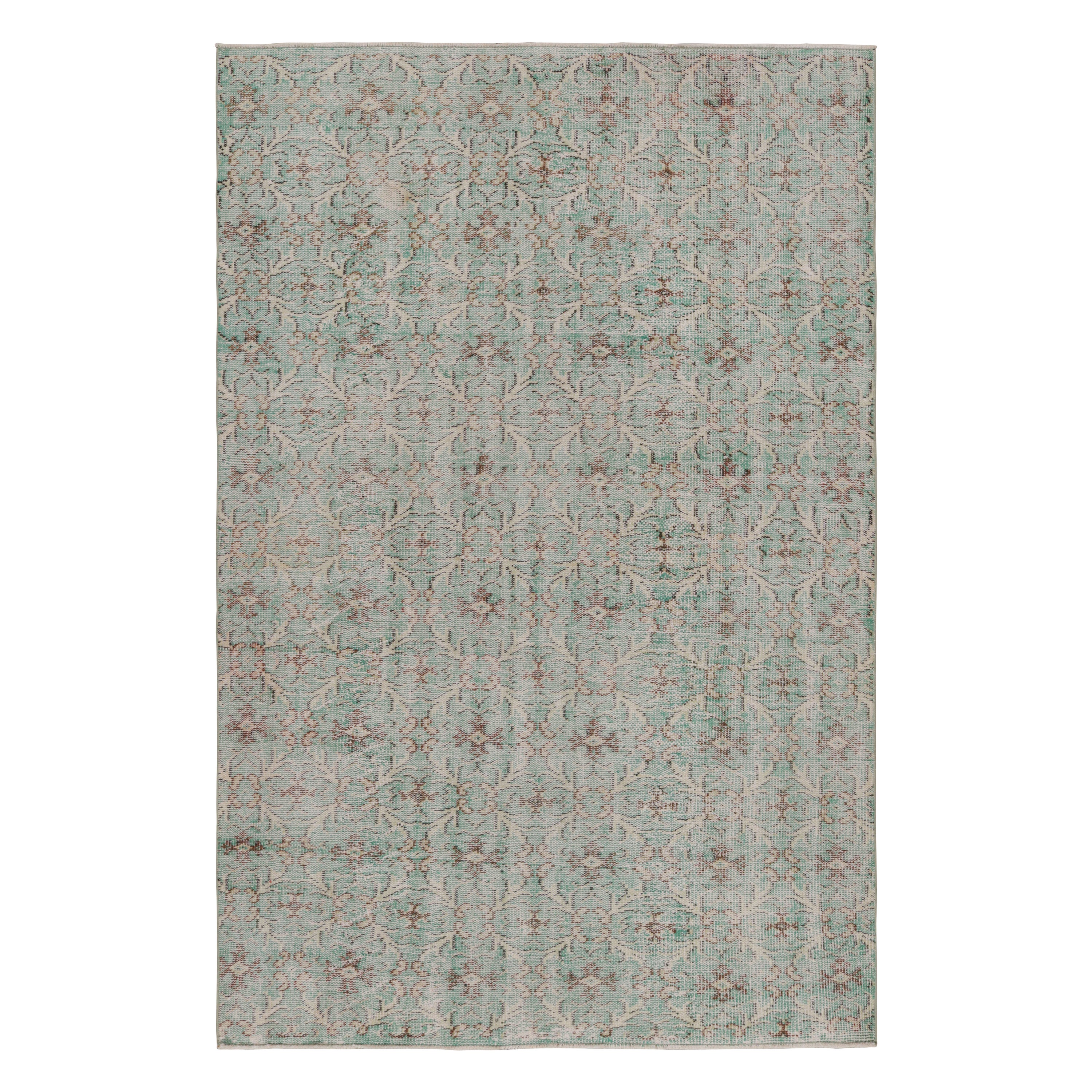 Vintage Zeki Müren Teppich, mit geometrischen Mustern, von Rug & Kilim
