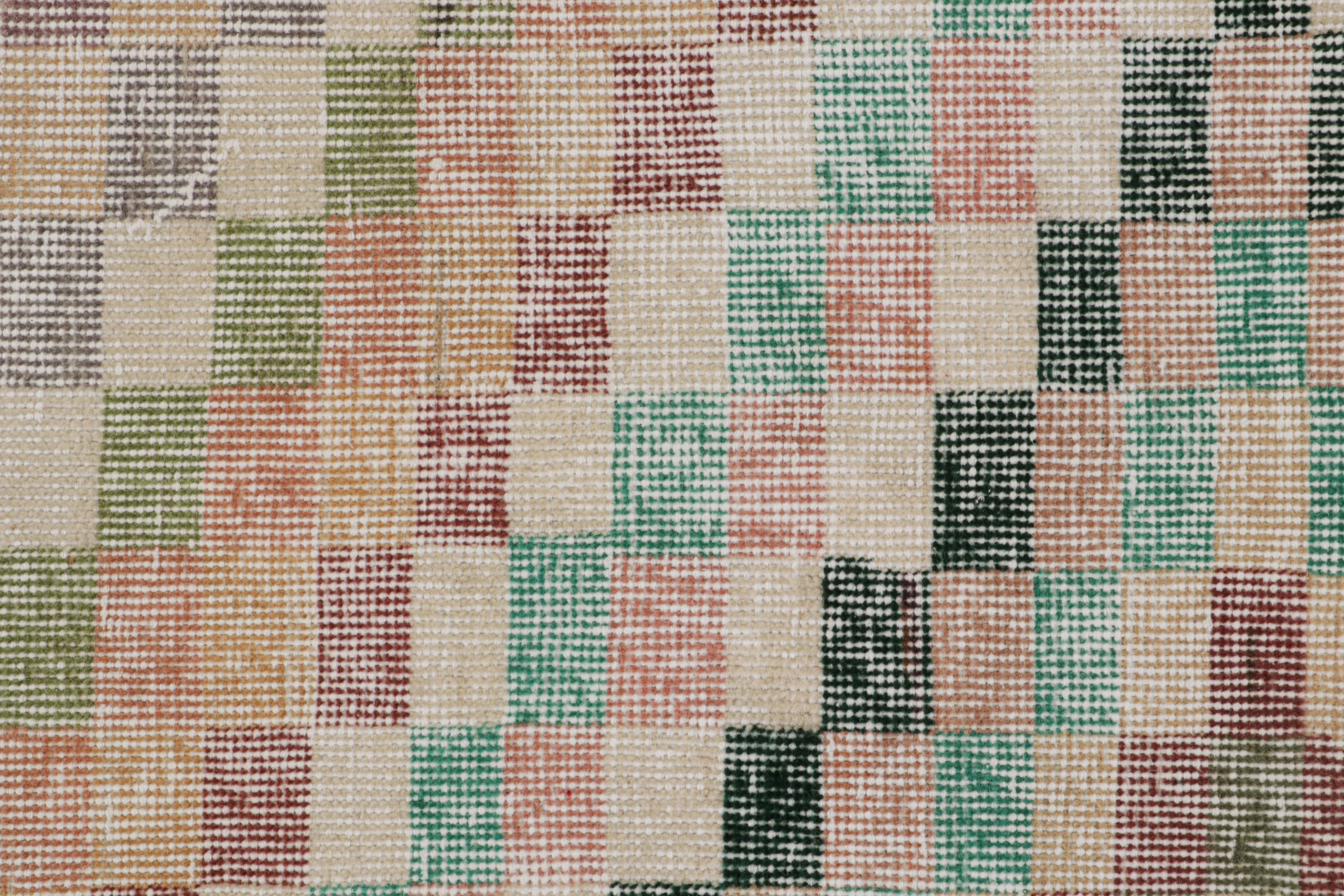 Hand-Knotted Vintage Zeki Müren Rug with Jewel tone Geometric Patterns, from Rug & Kilim  For Sale
