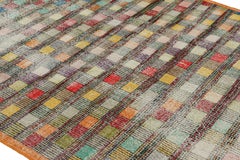 Vintage Zeki Müren Rug with Multicolor Geometric Pattern  Rug & Kilim