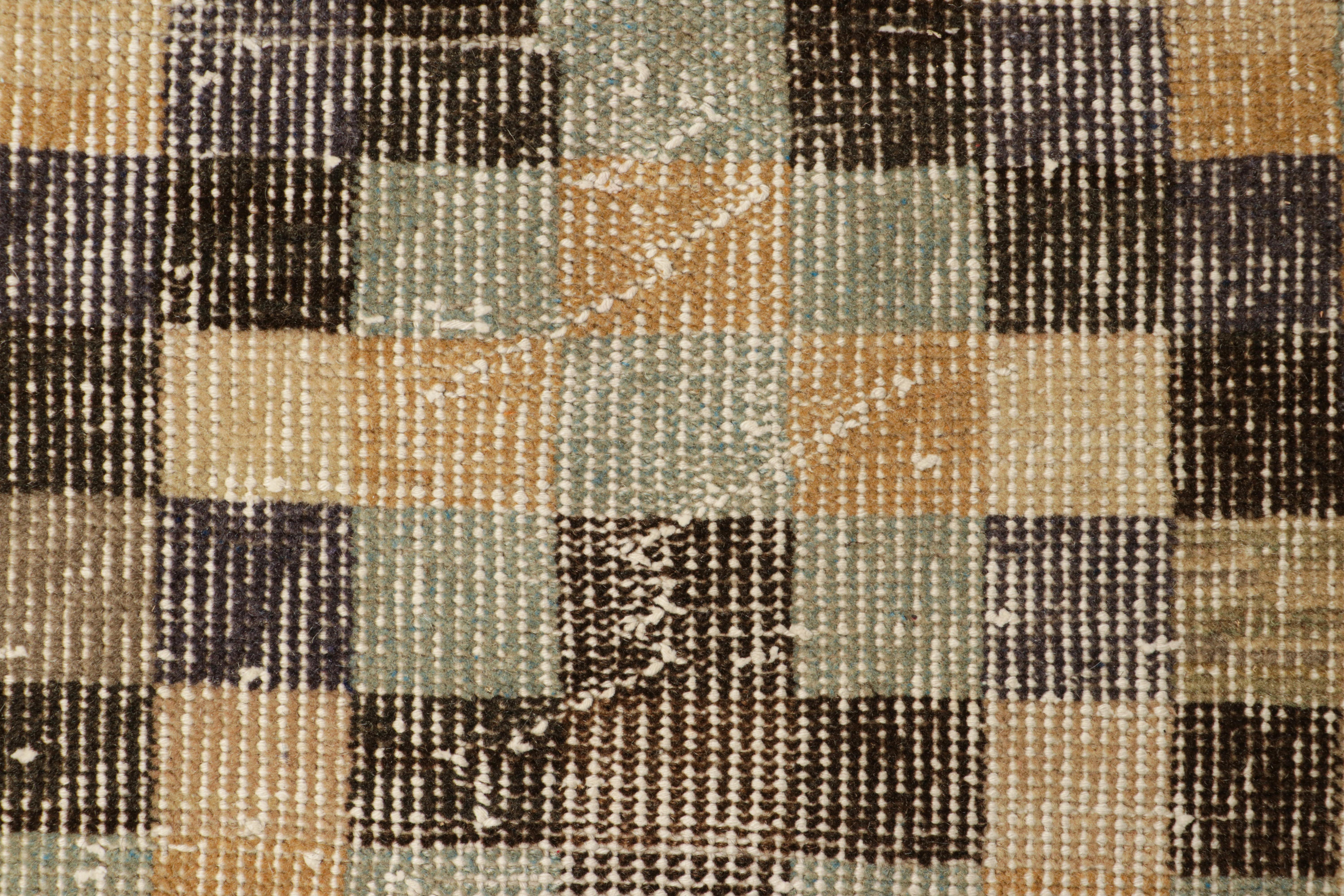 Turkish Vintage Zeki Müren Rug with Polychromatic Cubist Patterns, from Rug & Kilim For Sale