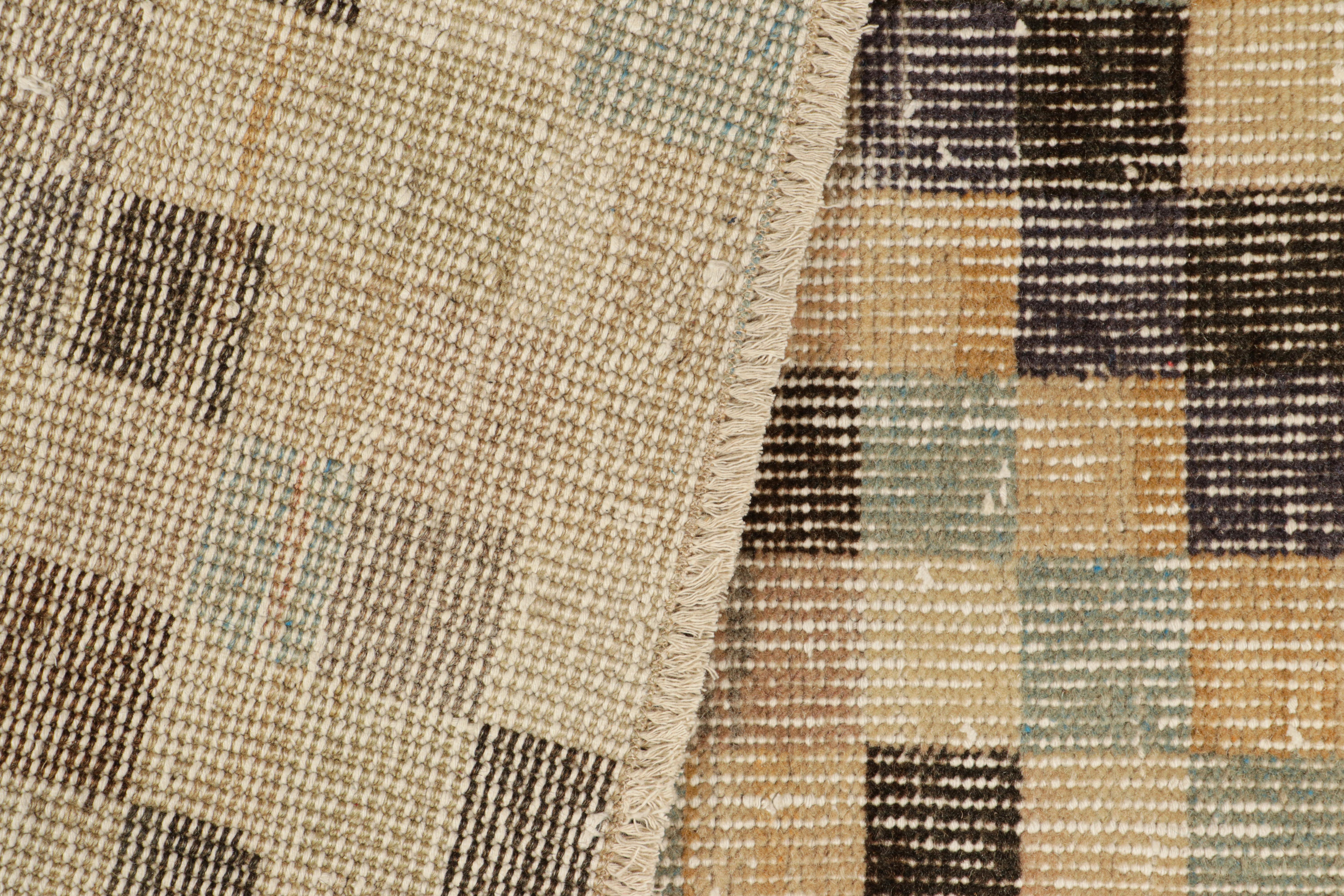 Wool Vintage Zeki Müren Rug with Polychromatic Cubist Patterns, from Rug & Kilim For Sale
