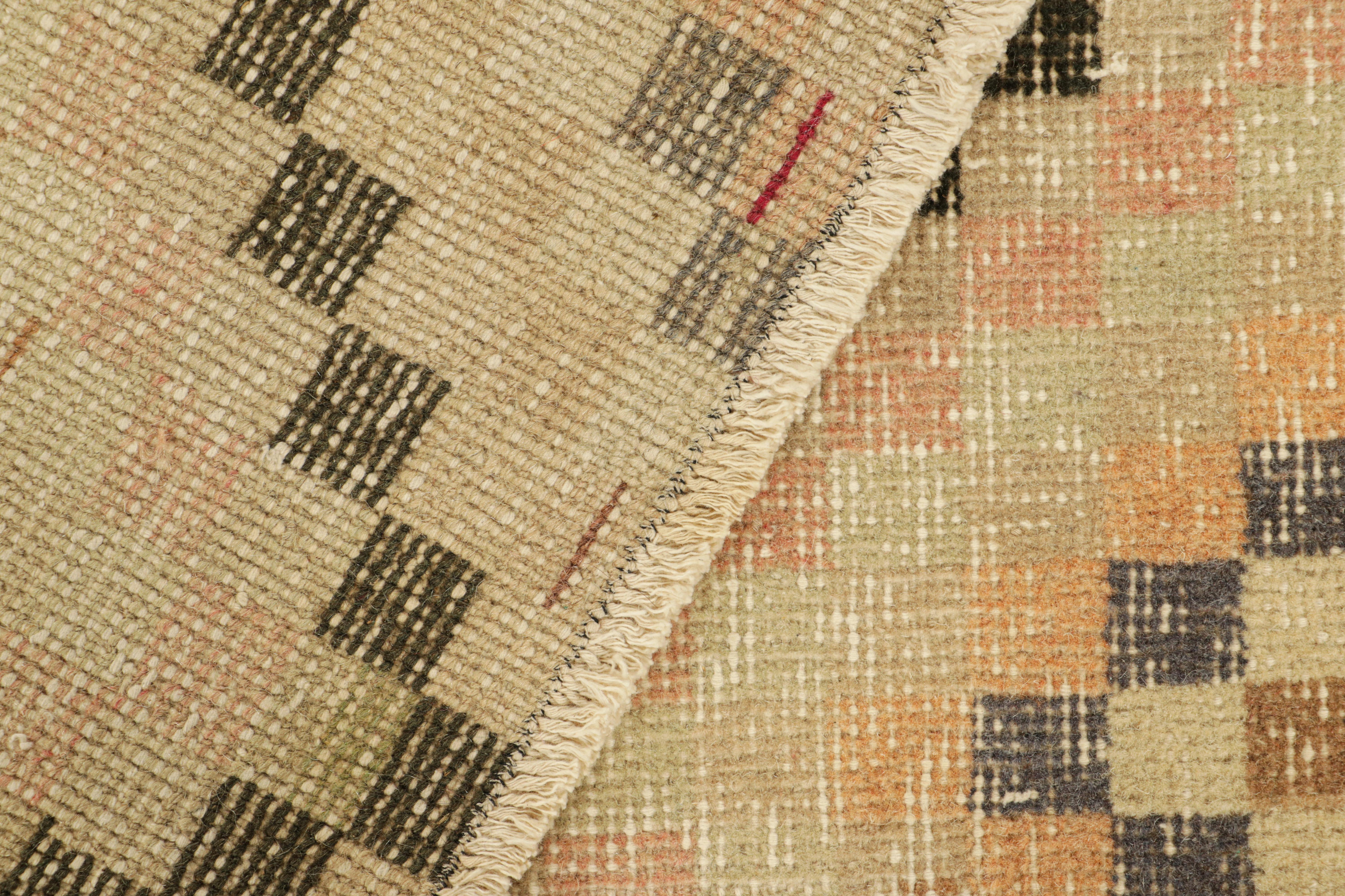 Lana Tappeto Zeki Müren d'epoca con motivi a diamante policromi, da Rug & Kilim in vendita