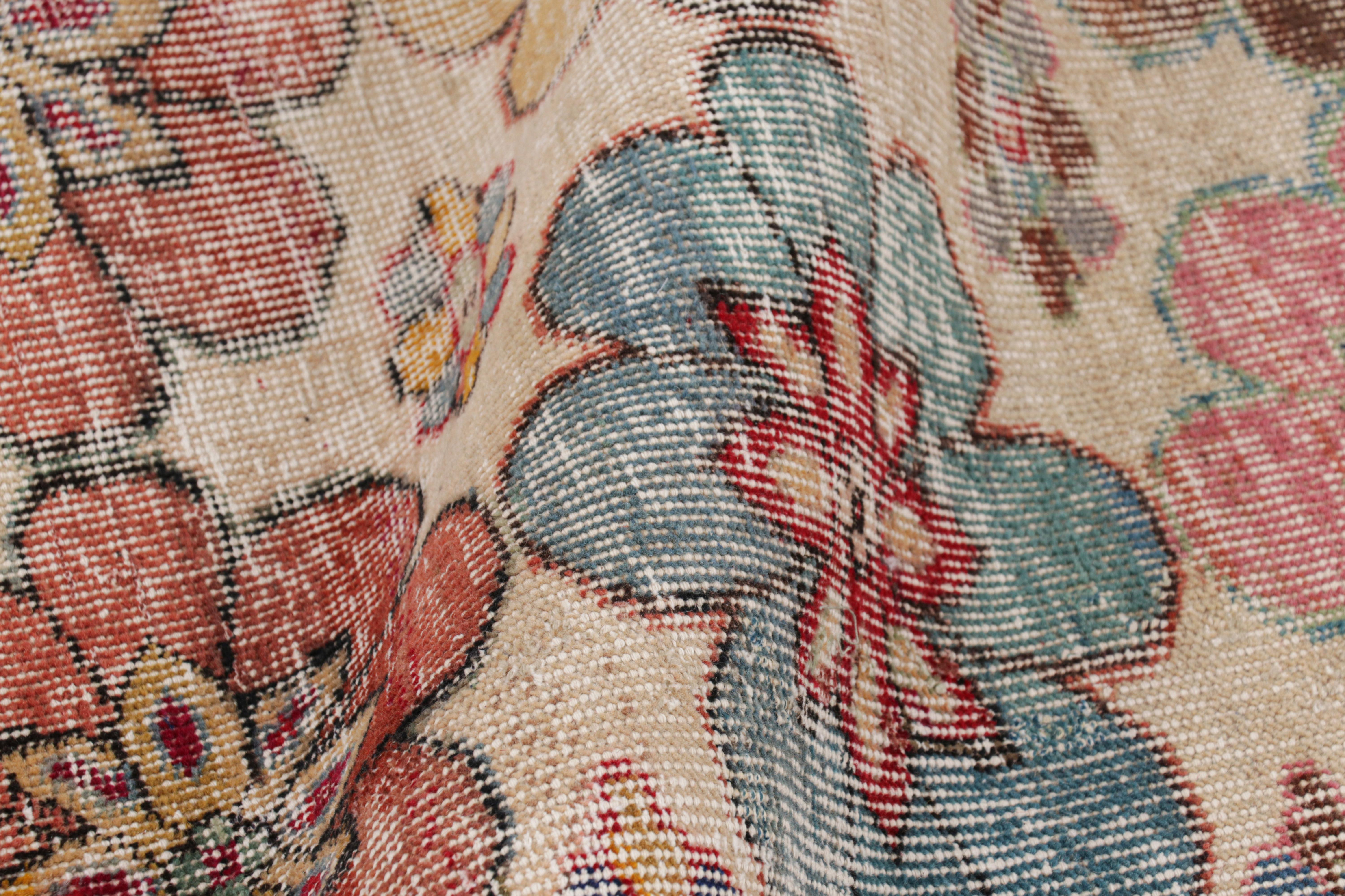 Wool Vintage Zeki Müren Rug with Polychromatic Floral Medallions from Rug & Kilim For Sale
