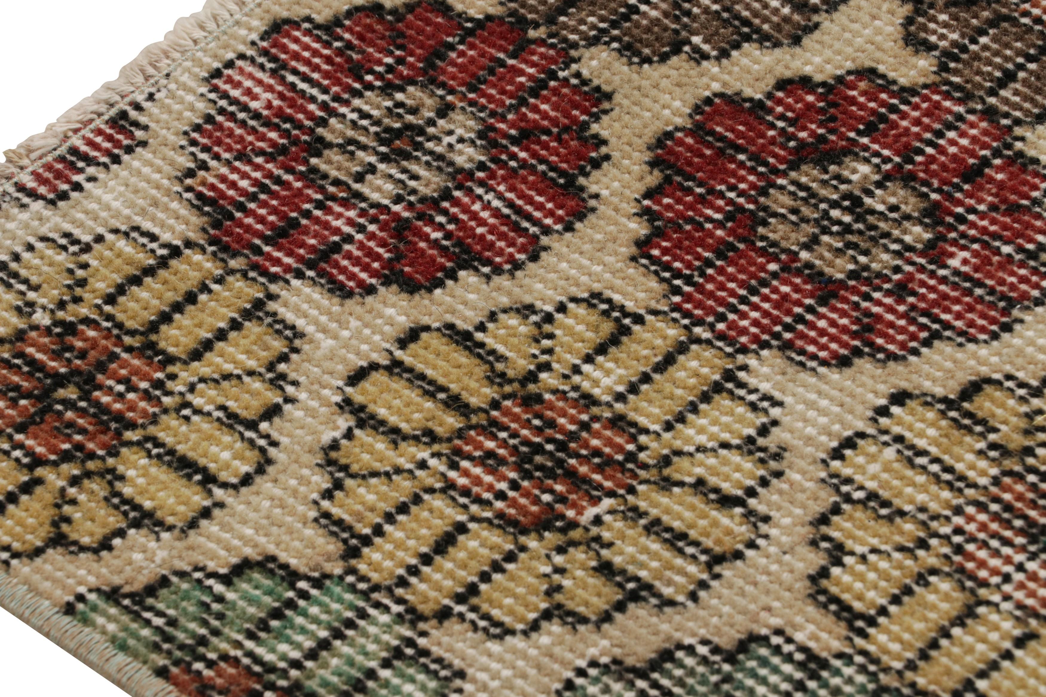 Mid-20th Century Vintage Zeki Müren Rug with Polychromatic Floral Pattern, from Rug & Kilim For Sale