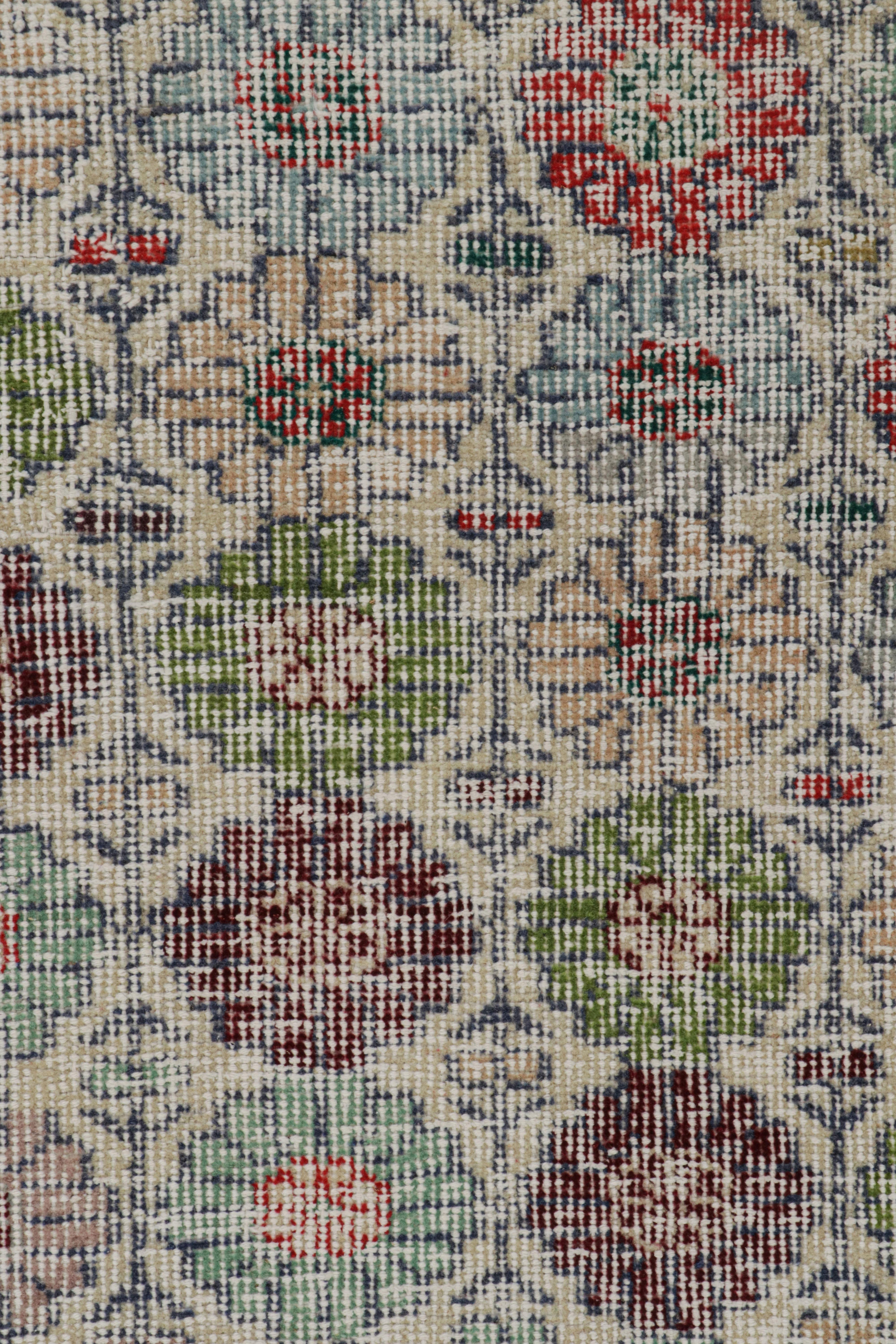 Vintage Zeki Müren Rug with Polychromatic Floral Patterns, from Rug & Kilim In Good Condition For Sale In Long Island City, NY
