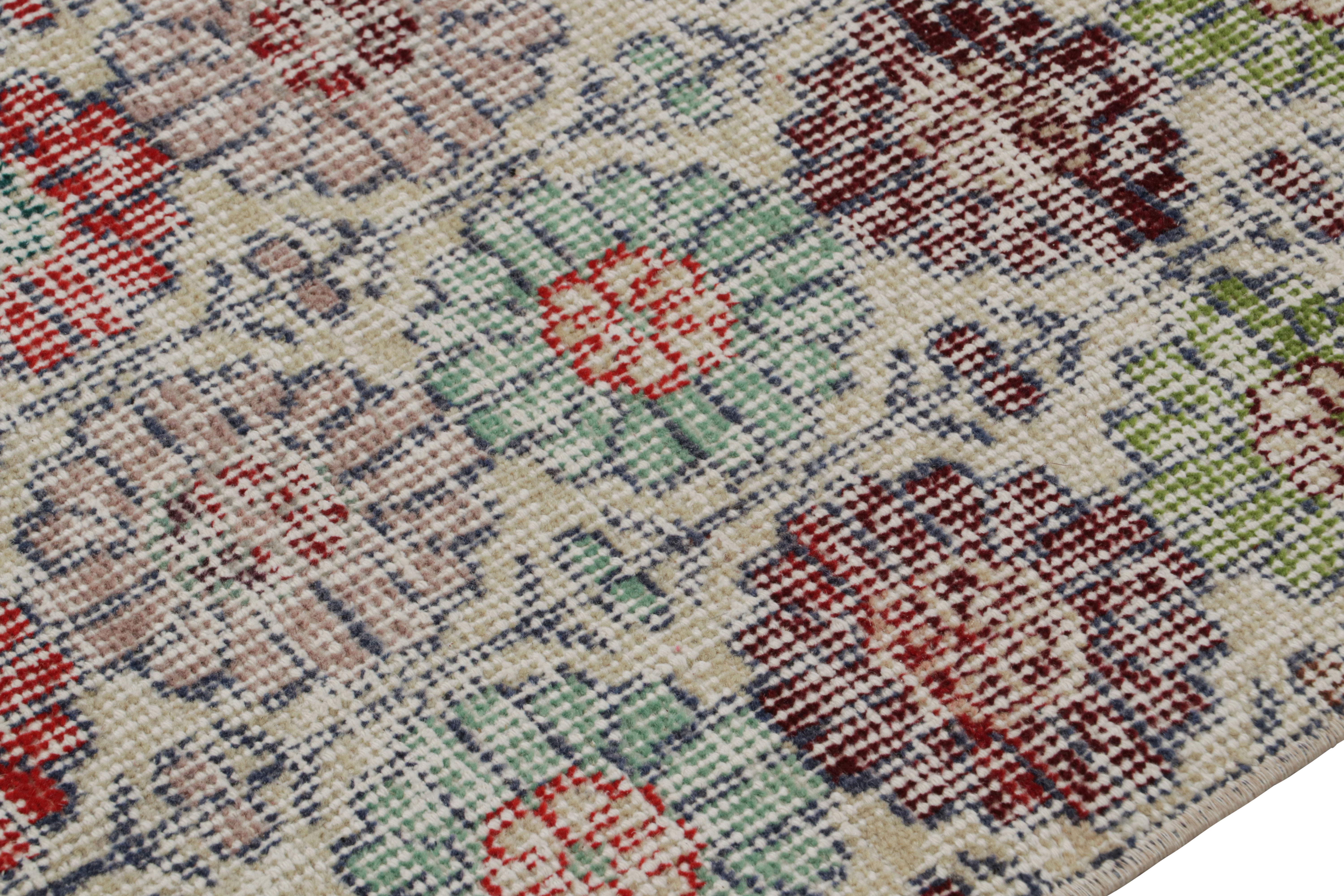 Mid-20th Century Vintage Zeki Müren Rug with Polychromatic Floral Patterns, from Rug & Kilim For Sale