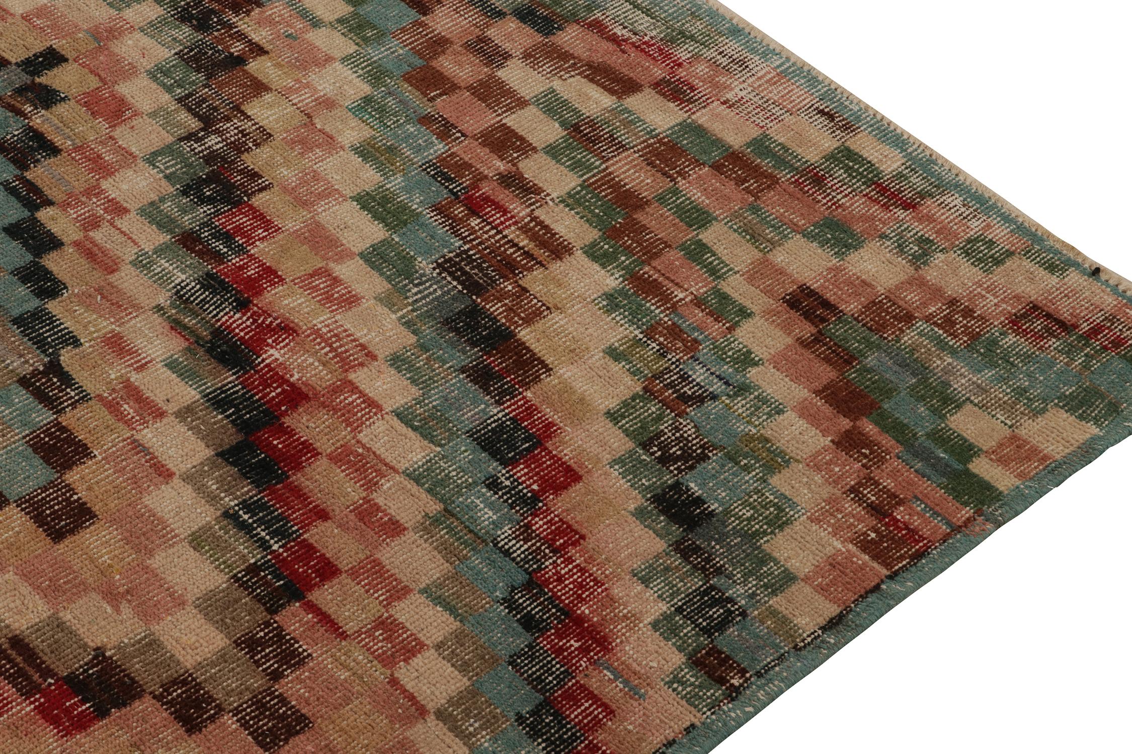Vintage Zeki Müren Rug with Polychromatic Geometric Pattern, by Rug & Kilim In Good Condition For Sale In Long Island City, NY