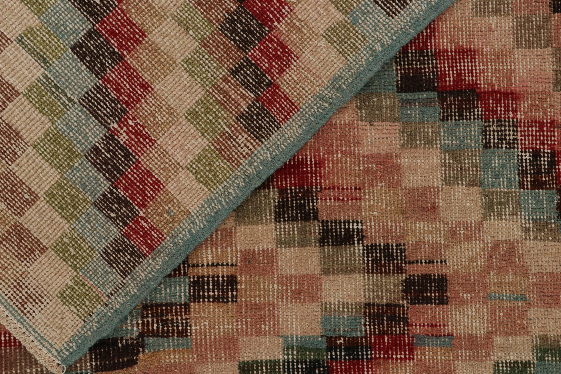 Wool Vintage Zeki Müren Rug with Polychromatic Geometric Pattern, by Rug & Kilim For Sale