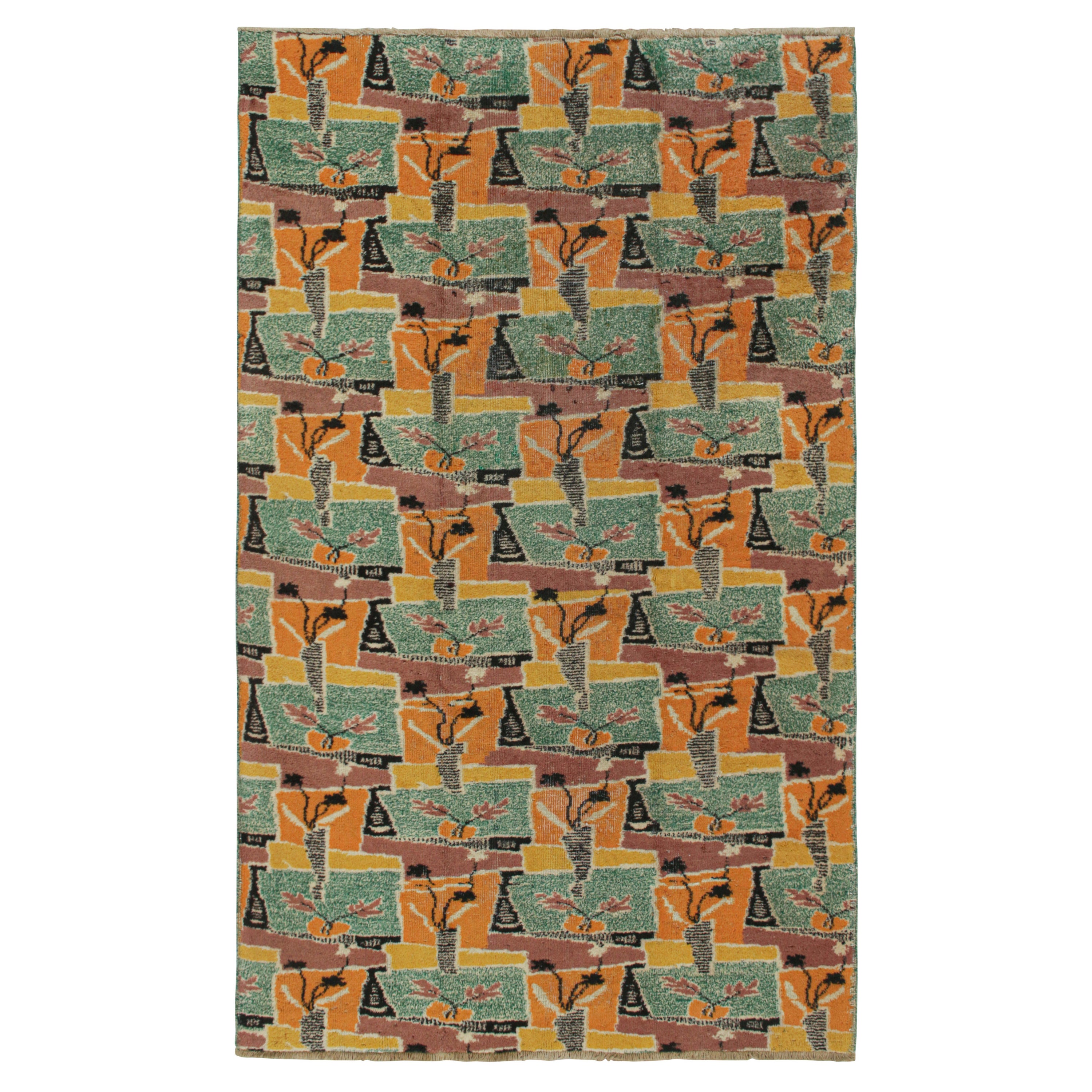 Vintage Zeki Müren Rug with Polychromatic Geometric Pattern by Rug & Kilim