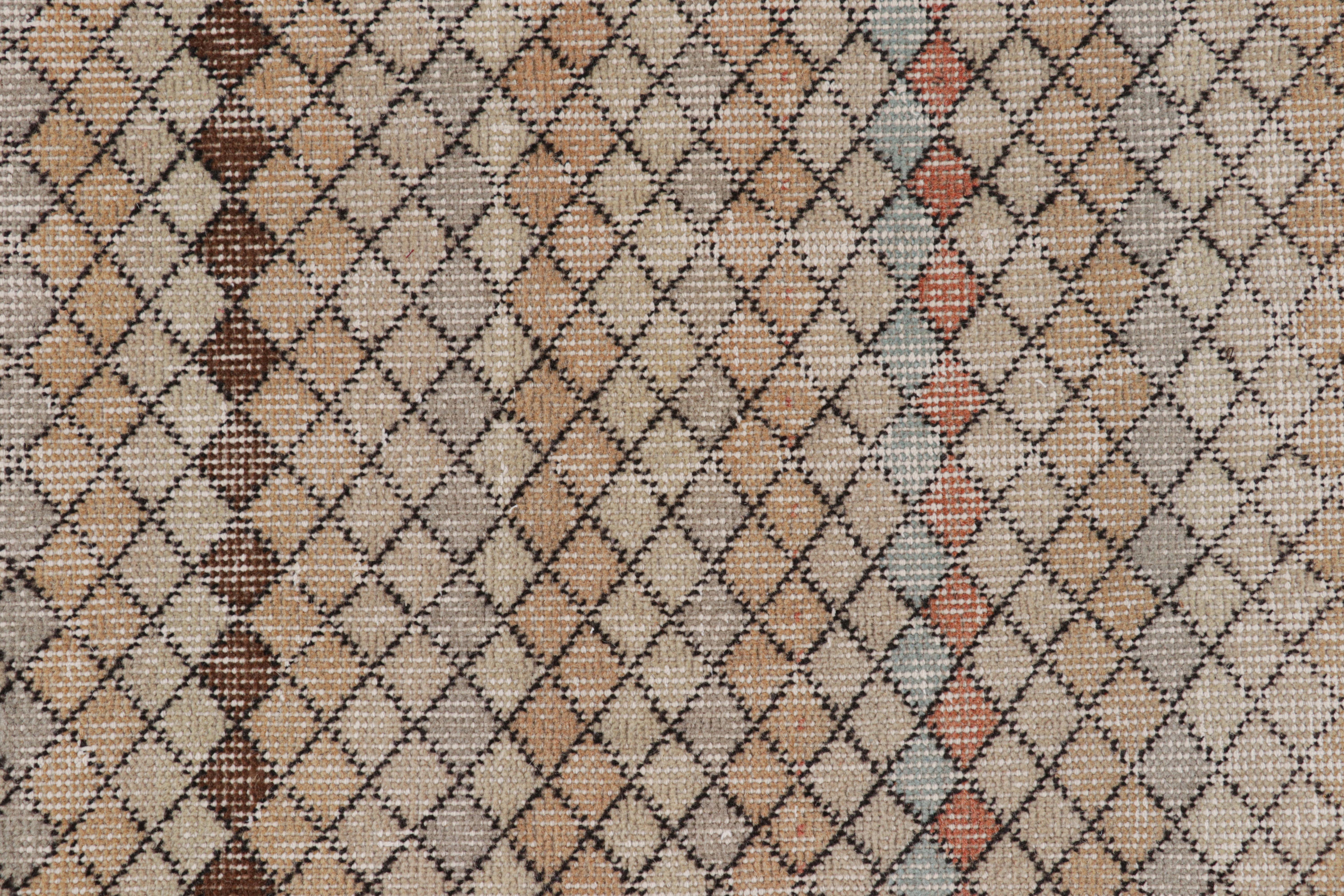 Turkish Vintage Zeki Müren Rug with Polychromatic Geometric Pattern from Rug & Kilim For Sale