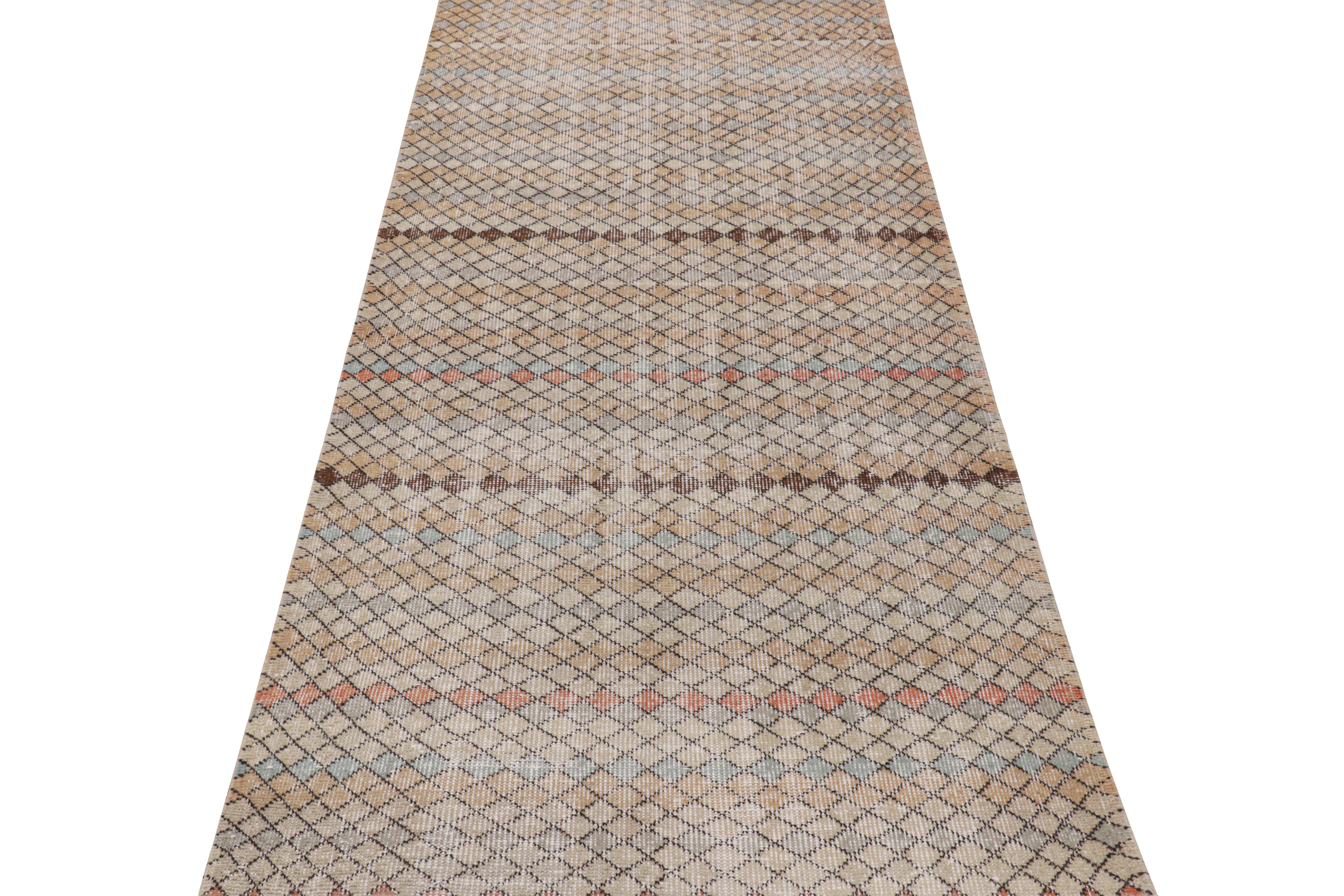 Vintage Zeki Müren Rug with Polychromatic Geometric Pattern from Rug & Kilim In Good Condition For Sale In Long Island City, NY